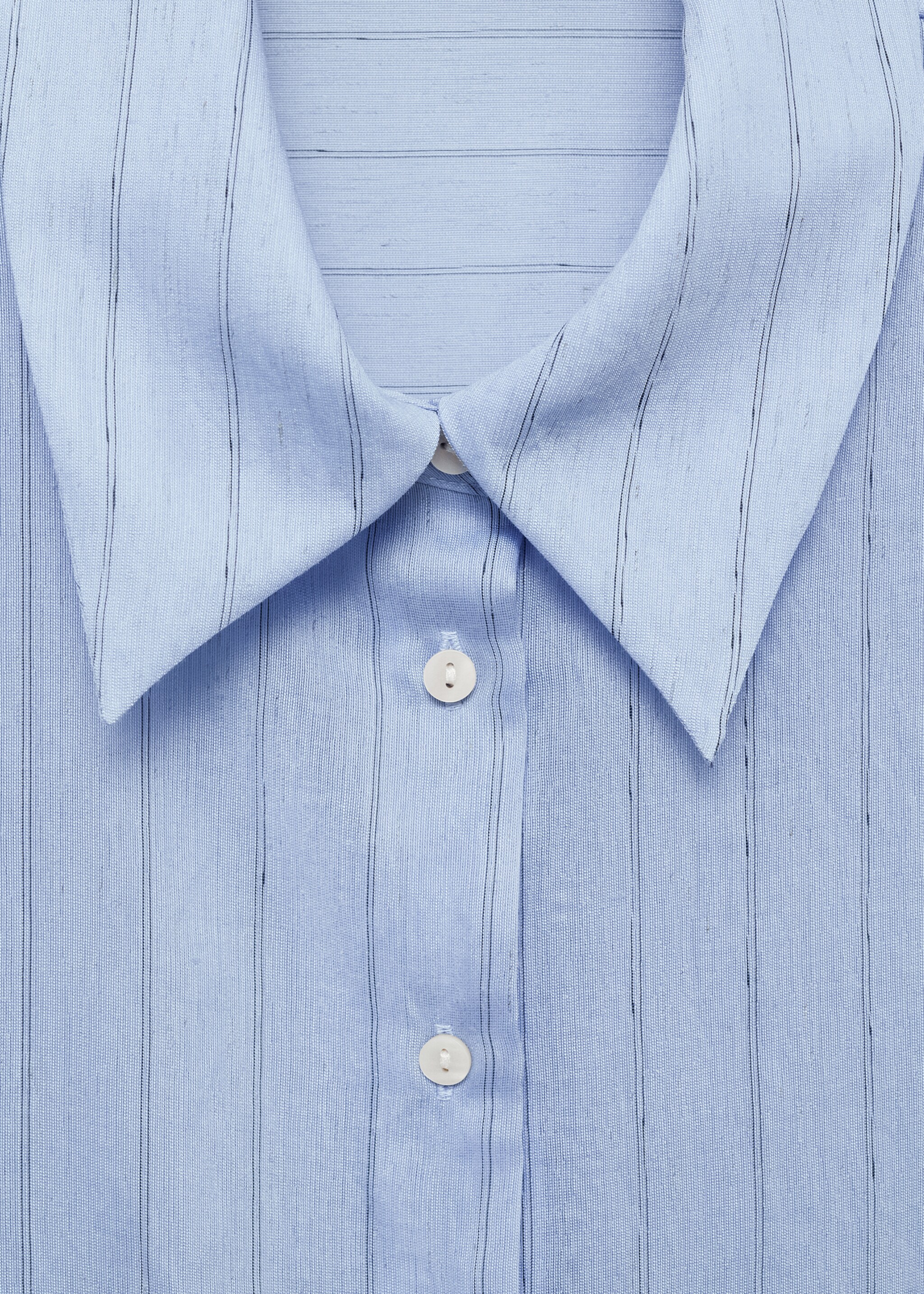 Stripe-print shirt - Details of the article 8, Blue. Ref: 87035744-00.