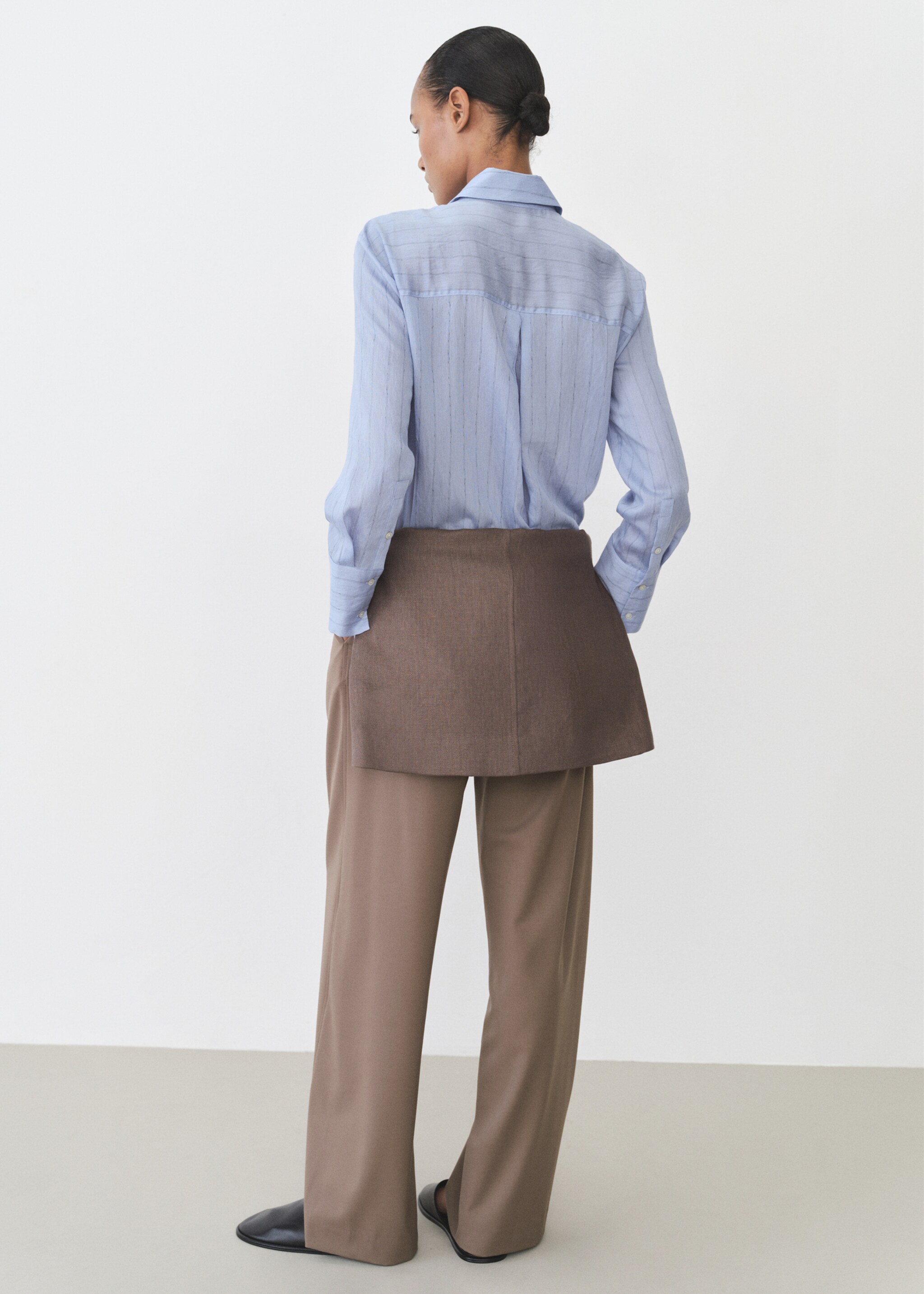 Stripe-print shirt - Reverse of the article, Blue. Ref: 87035744-00.