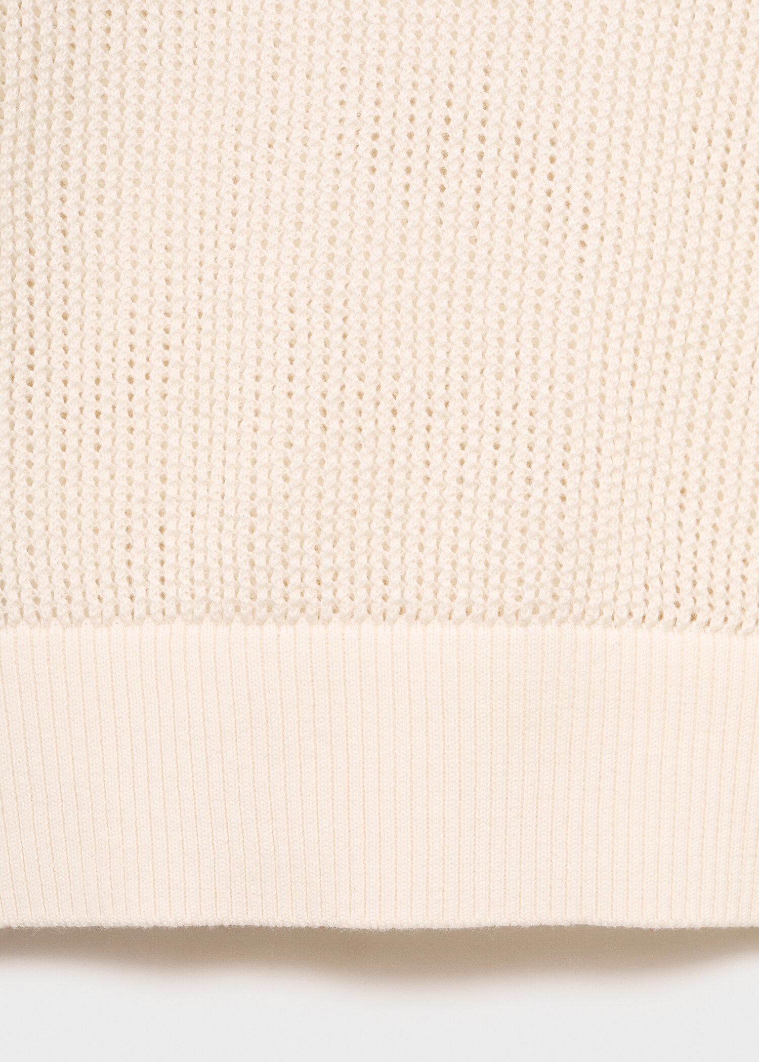 Short-sleeved openwork knitted sweater - Details of the article 0