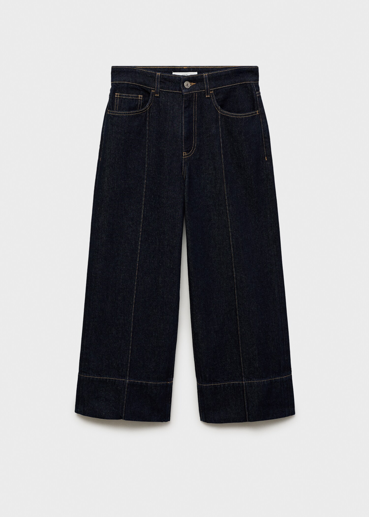 Wide leg cropped jeans with seam detail - Article without model
