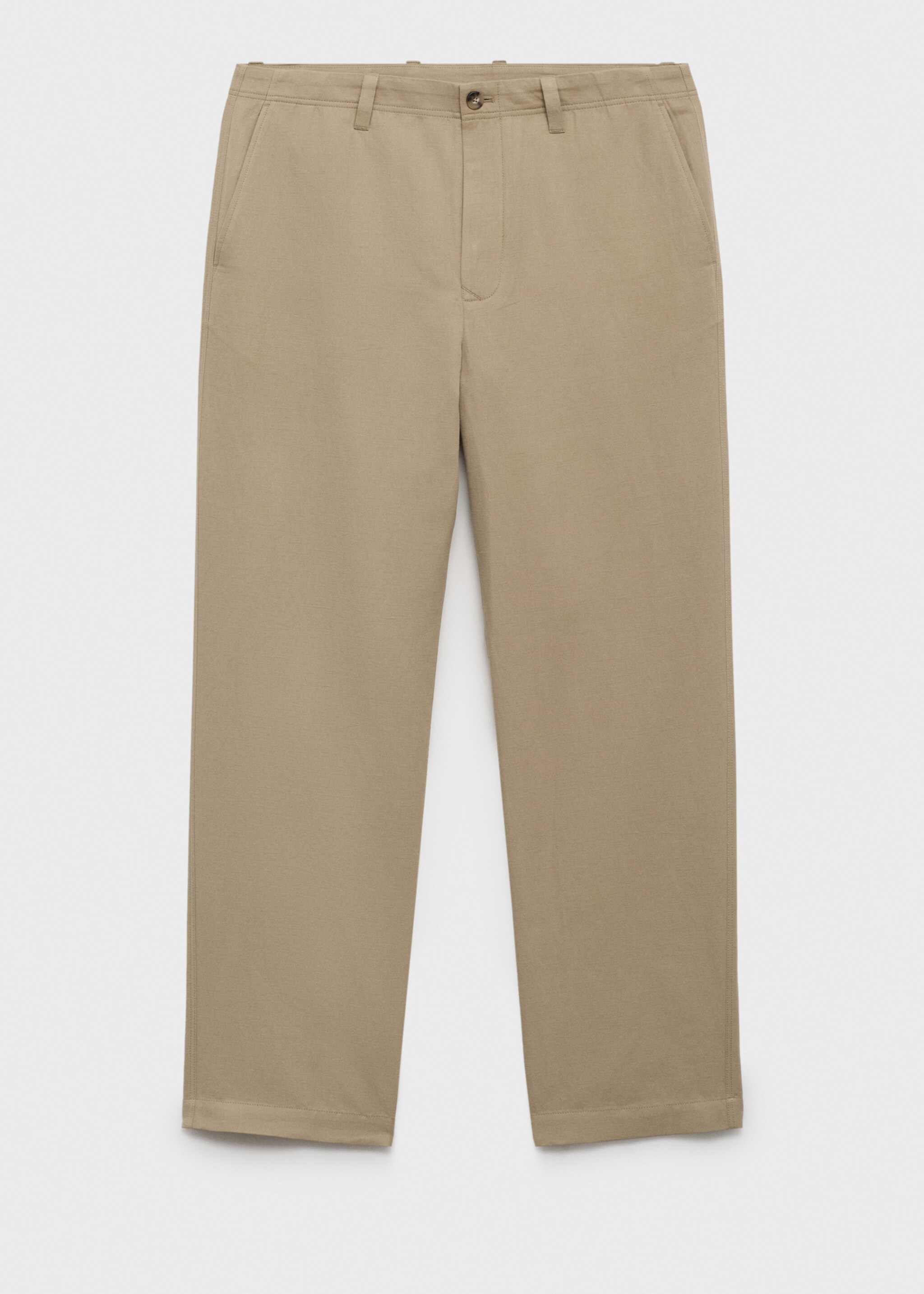 Regular-Fit-Hose aus Leinenmischgewebe - Artikel ohne Model, Beige. Ref: 87035917-00.