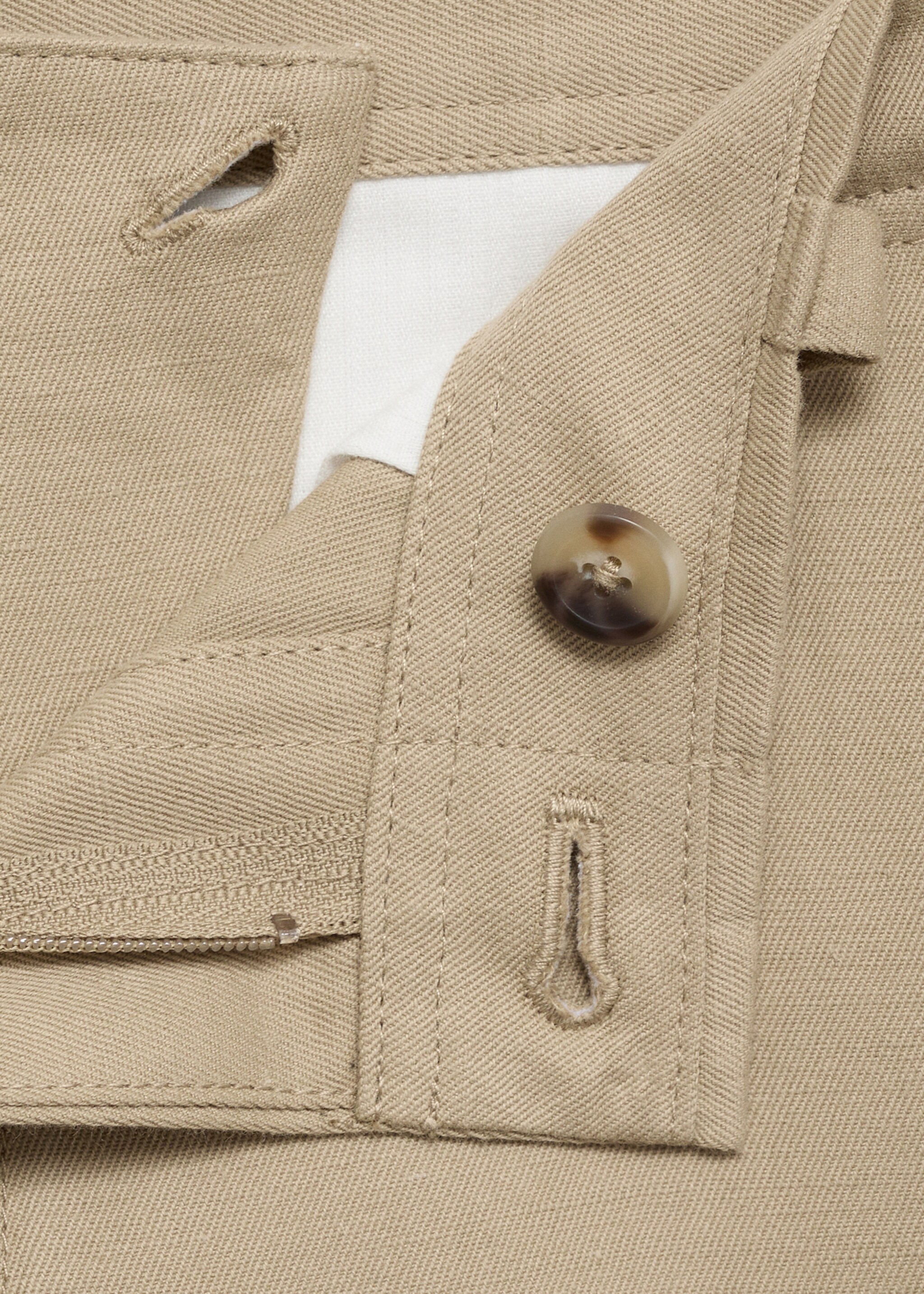 Regular-Fit-Hose aus Leinenmischgewebe - Detail des Artikels 8, Beige. Ref: 87035917-00.
