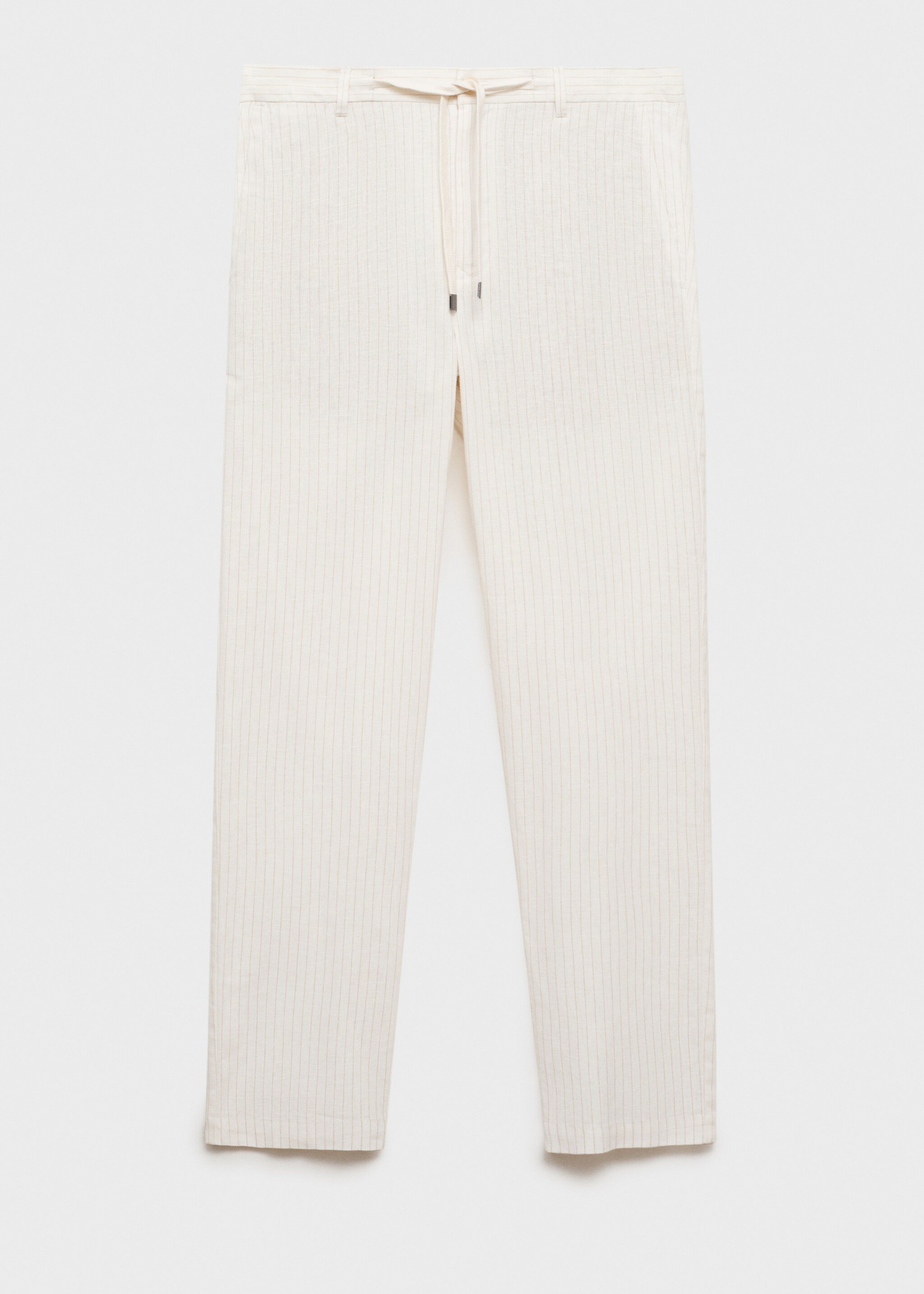 Pantalón lino raya diplomática - Artículo sin modelo, Blanco marfil. Ref: 87035919-00.