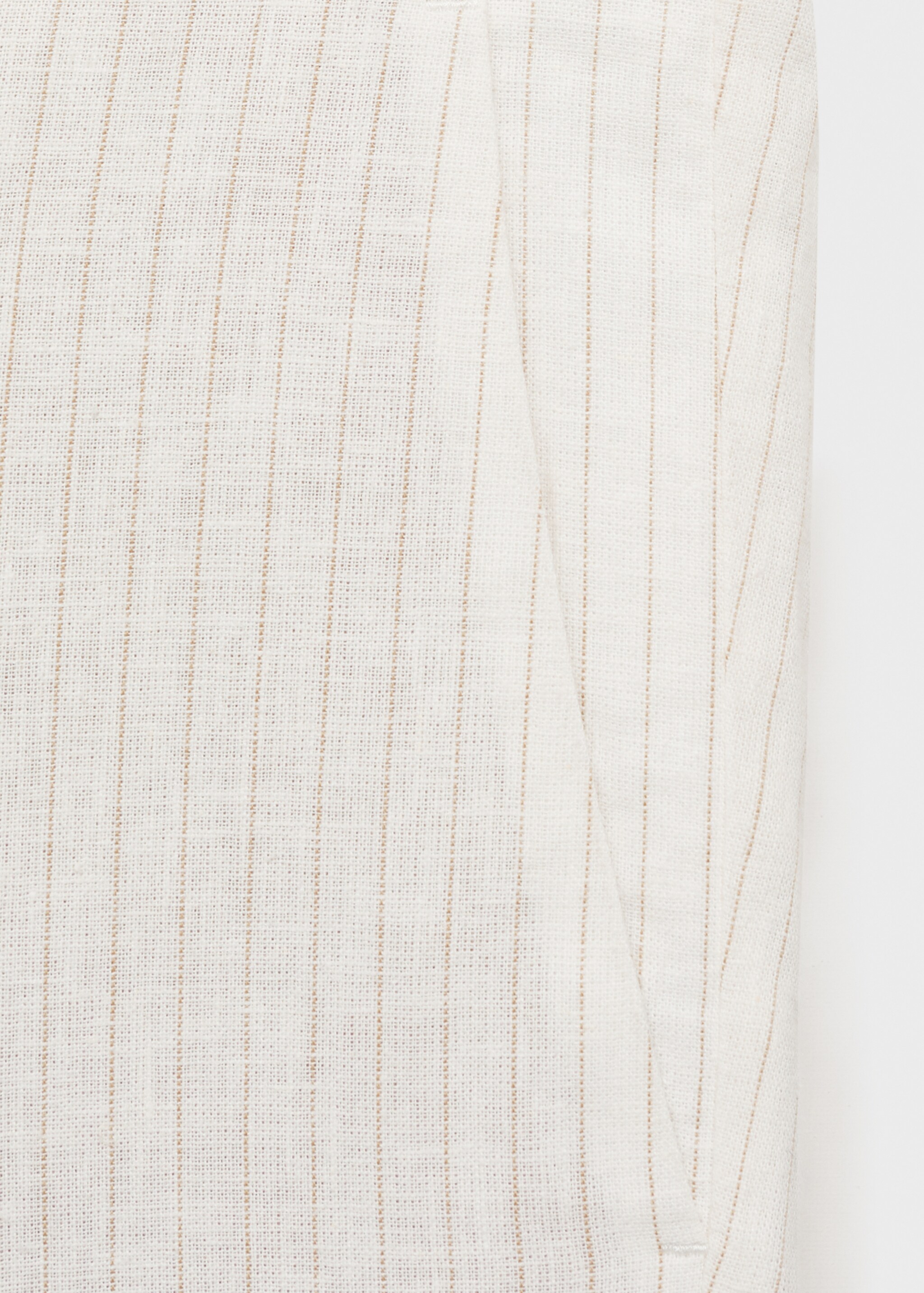 Pantalón lino raya diplomática - Detalle del artículo 0, Blanco marfil. Ref: 87035919-00.