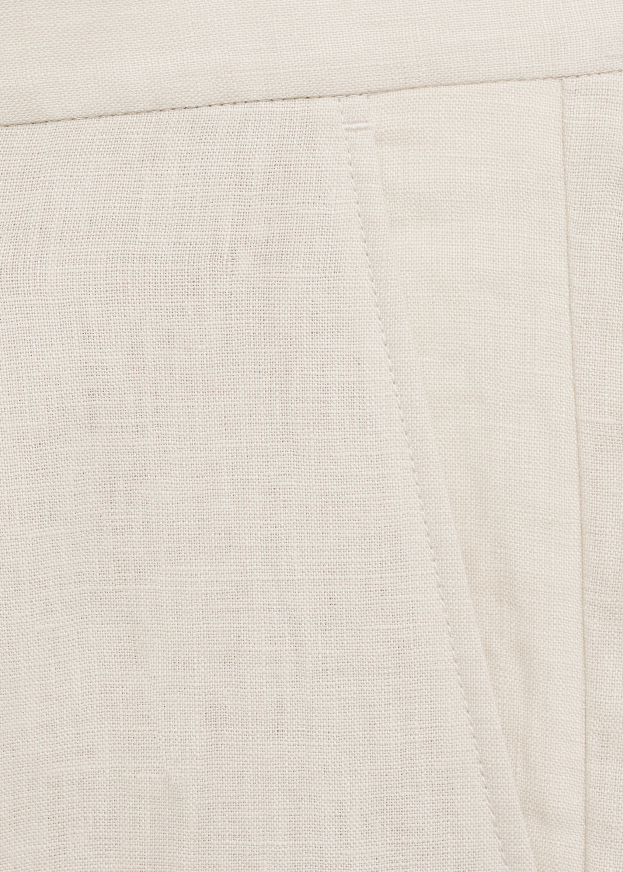 100% linen pleated trousers - Details of the article 0, Ivory White. Ref: 87035920-00.