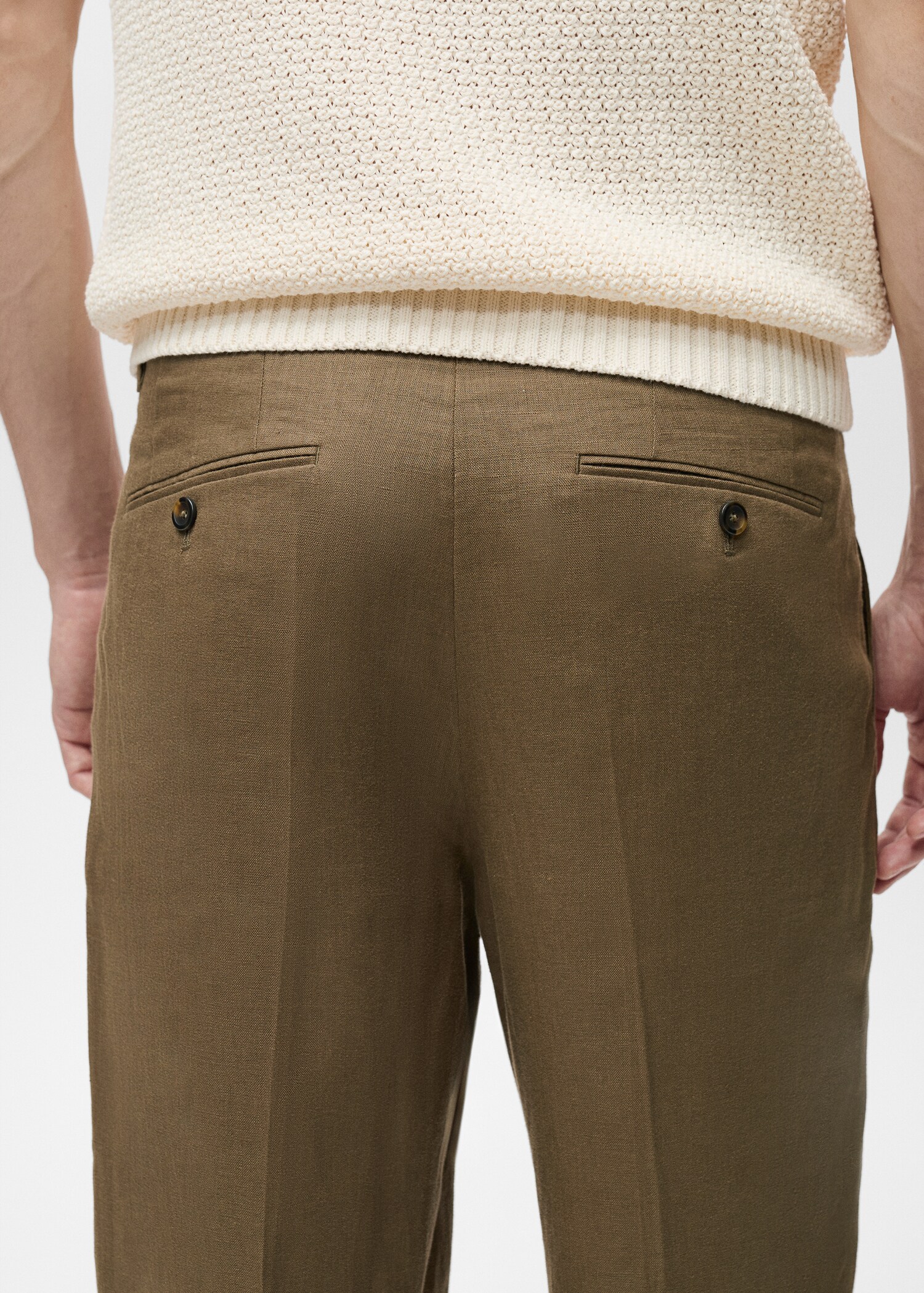 100% linen pleated trousers - Details of the article 6