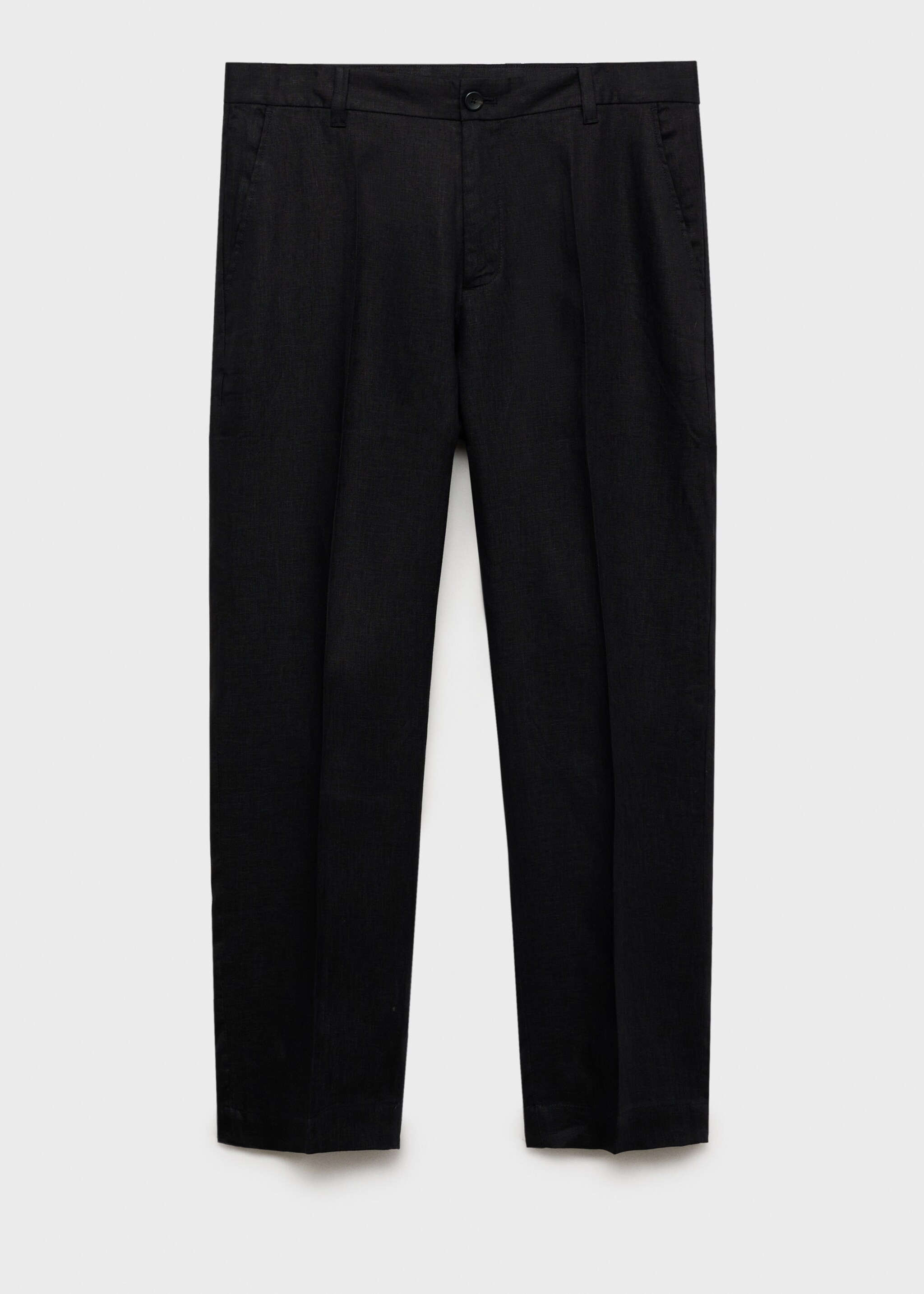 Regular Fit-Hose aus 100 % Leinen - Artikel ohne Model, Schwarz. Ref: 87035921-00.