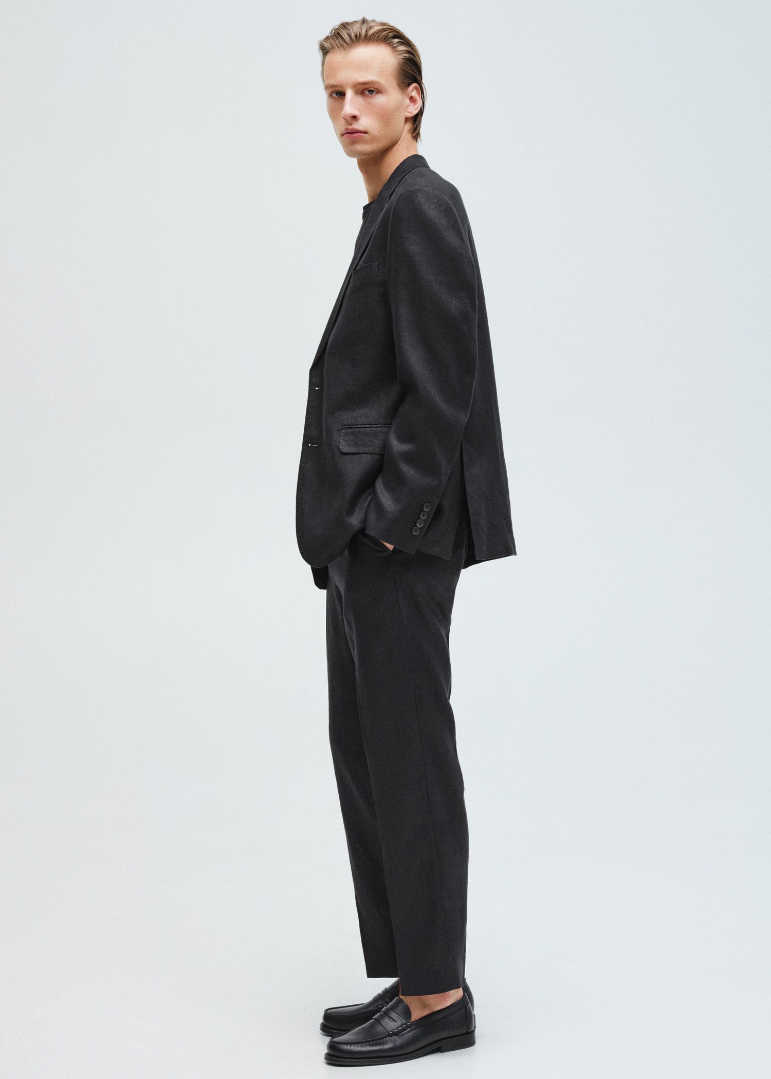 Regular Fit-Hose aus 100 % Leinen - Detail des Artikels 5