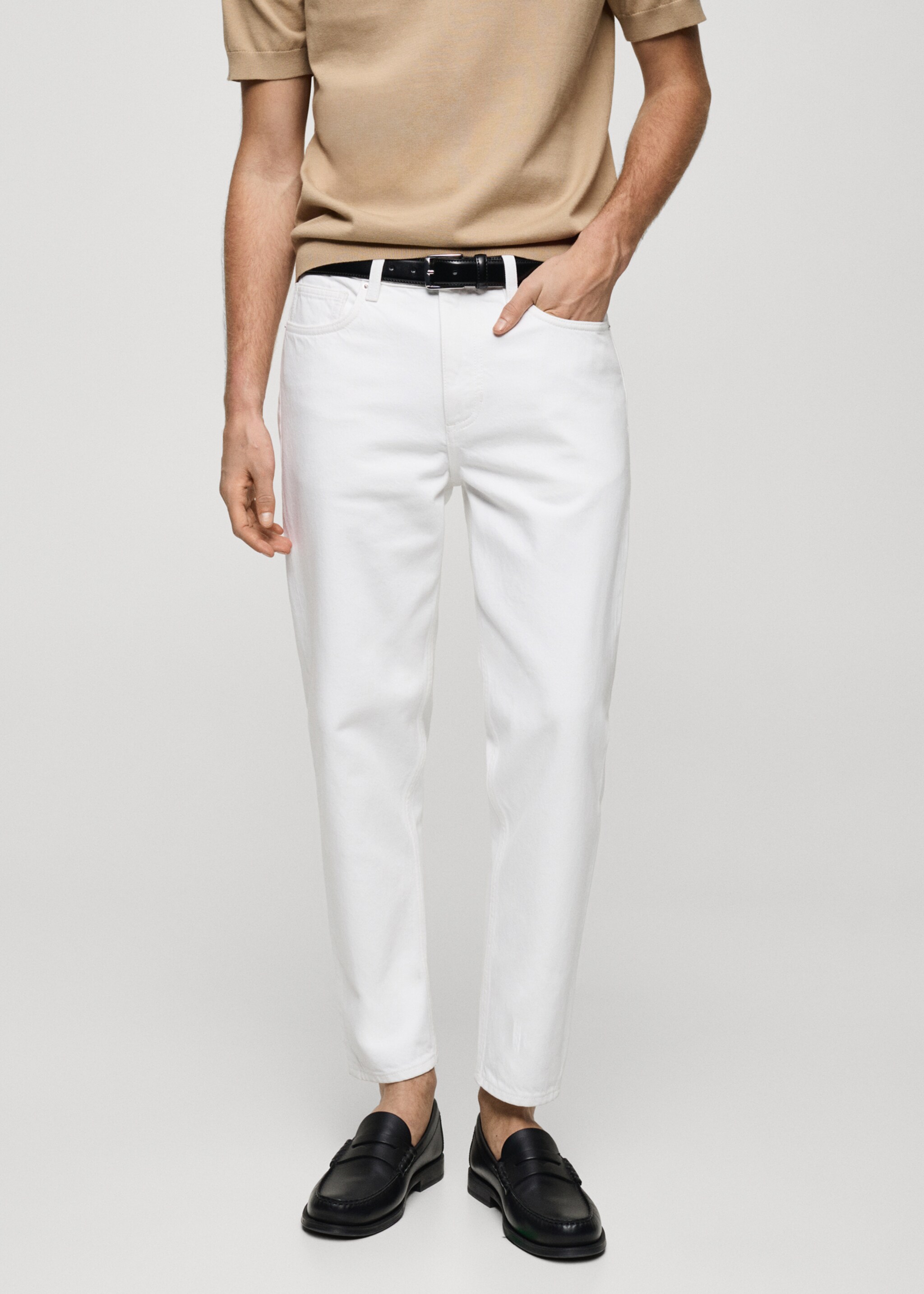 Texans cropped carrot fit - Pla mig, Blanc trencat. Ref: 87035924-00.