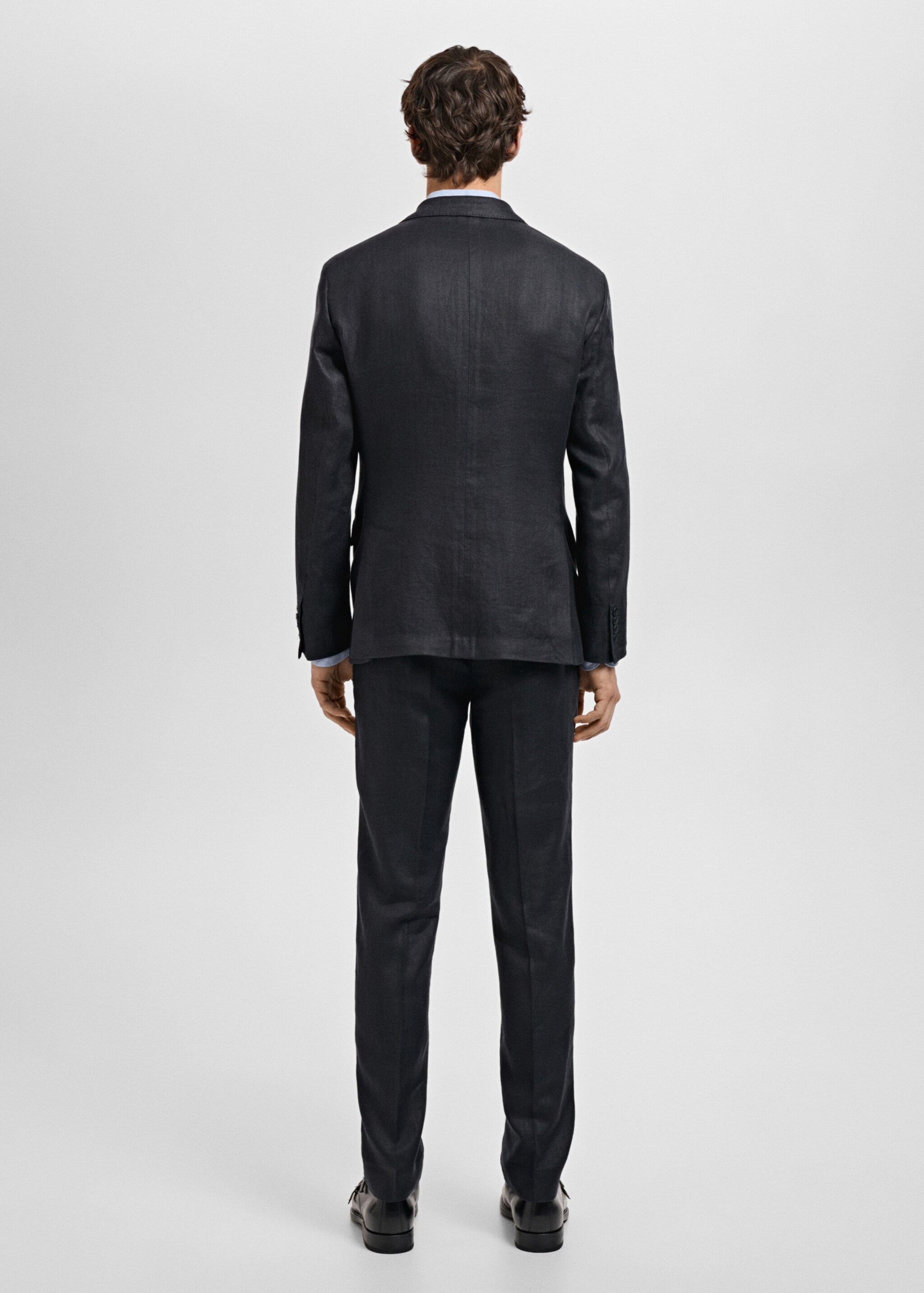 Veste costume Amalfi 100 % lin slim-fit - Verso de l’article, Noir. Ref: 87035925-00.