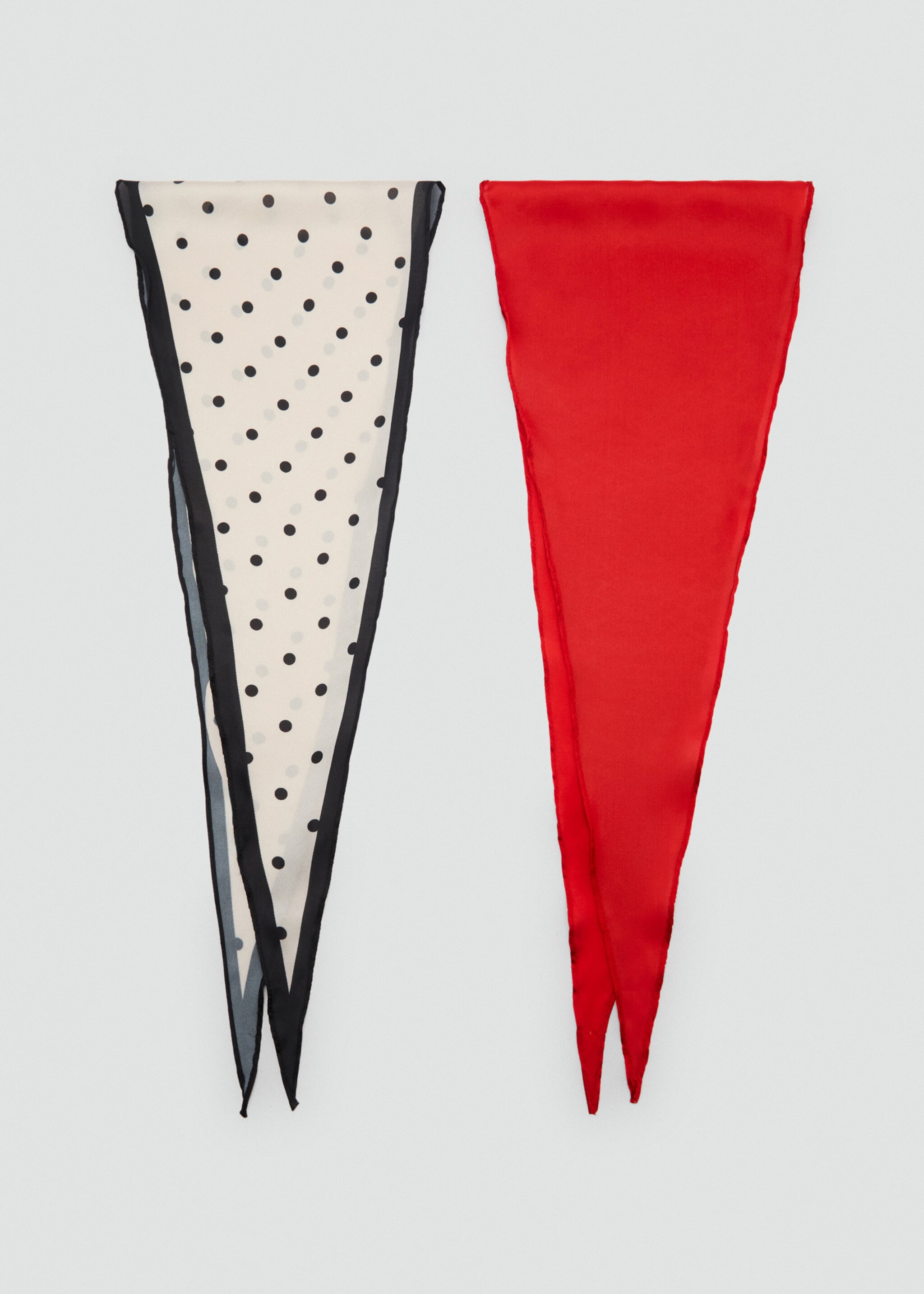 Set of 2 combined scarves - Article without model, Ecru. Ref: 87035929-00.