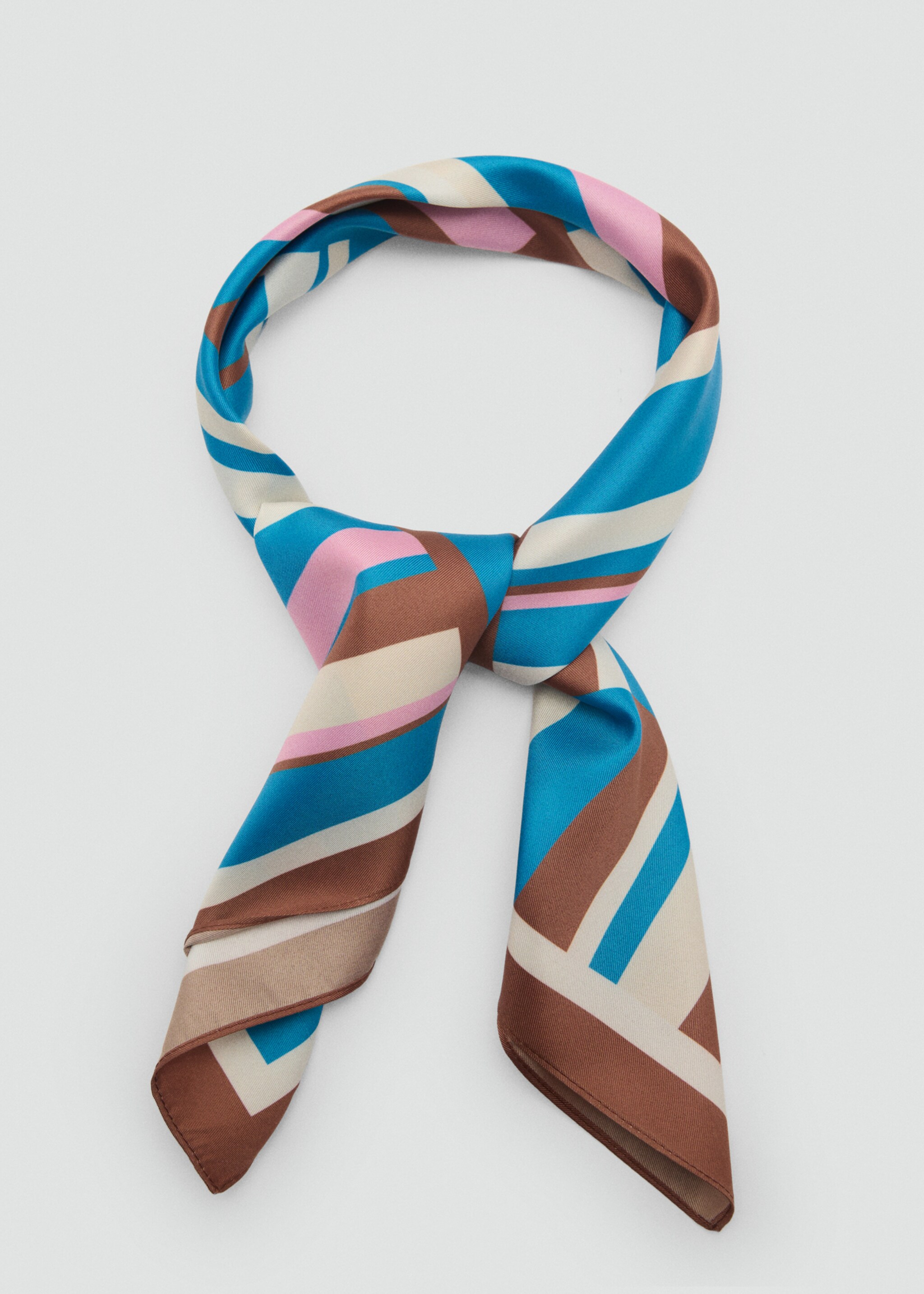 Abstract stripe-print scarf - Medium plane, Blue. Ref: 87035932-00.