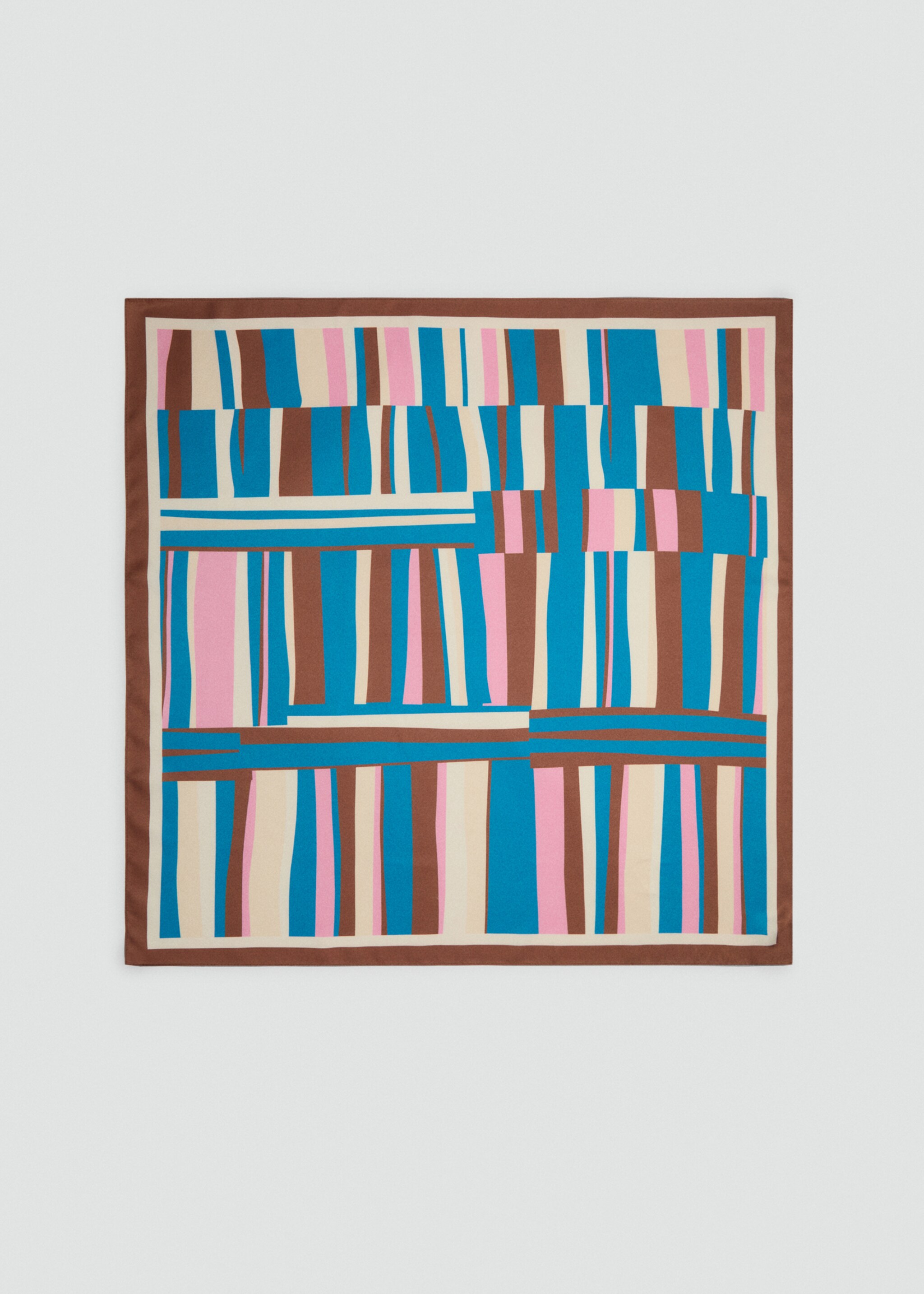 Abstract stripe-print scarf - Article without model, Blue. Ref: 87035932-00.