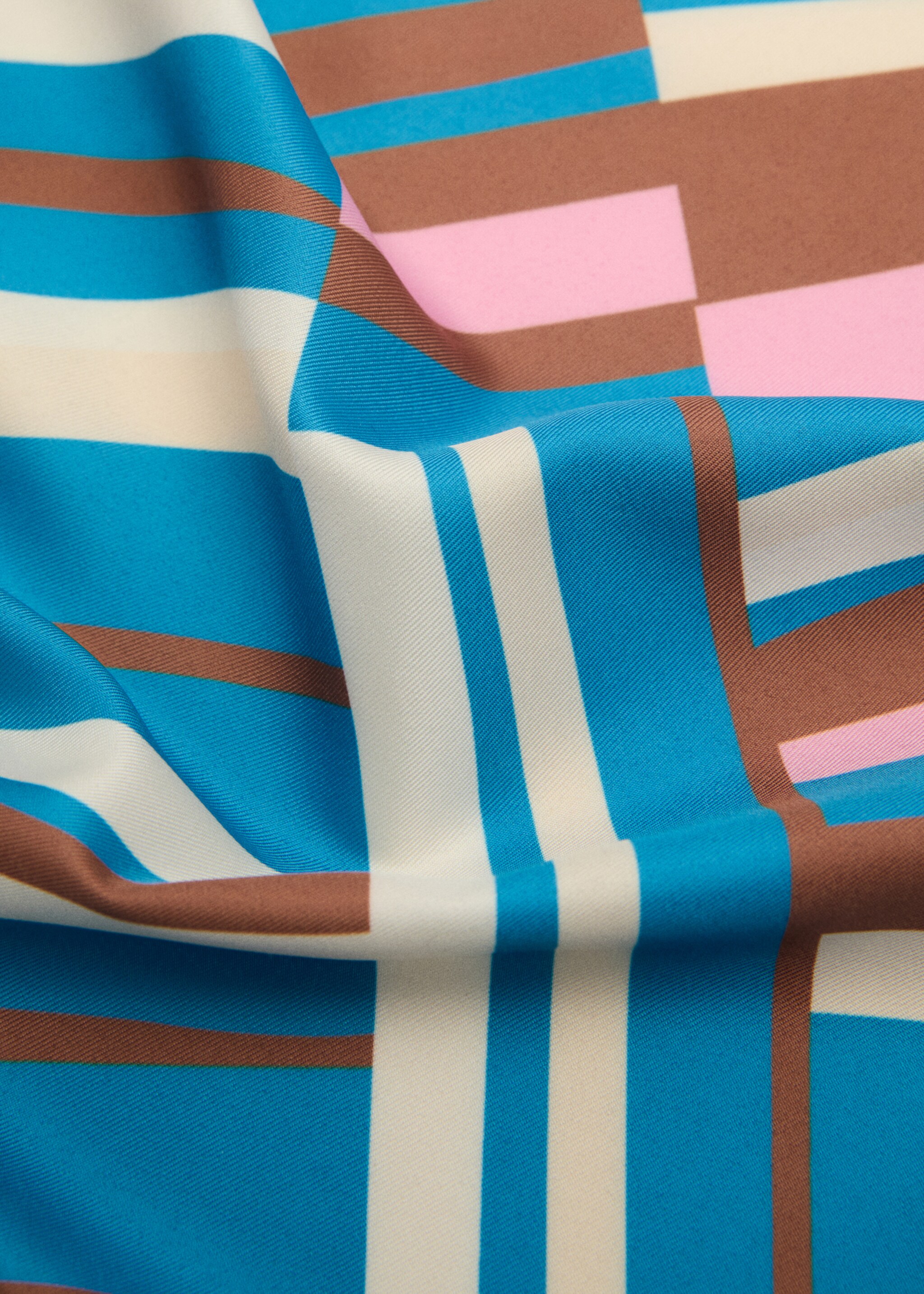 Abstract stripe-print scarf - Details of the article 1, Blue. Ref: 87035932-00.