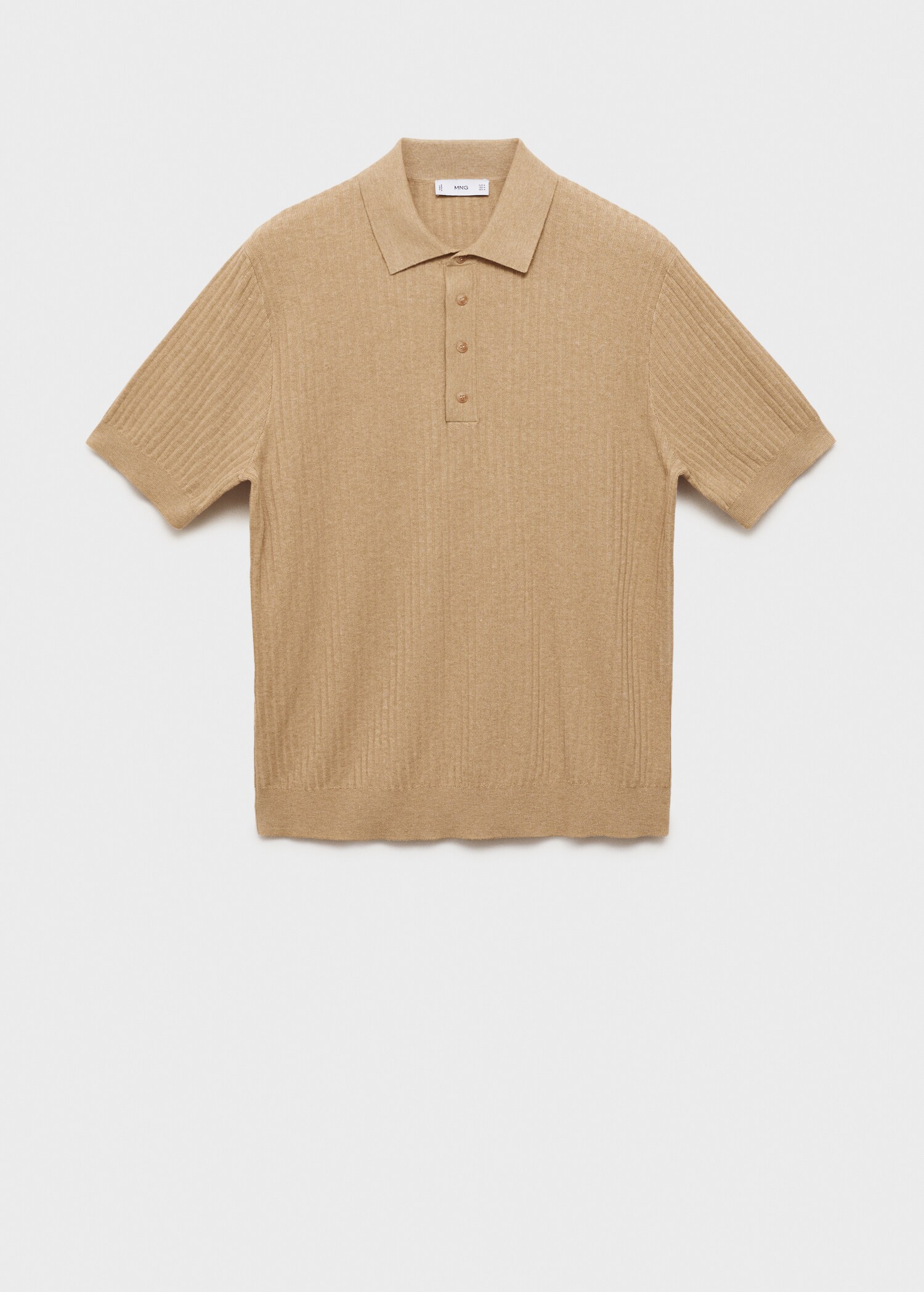 Rib-knit cotton-blend polo shirt - Article without model
