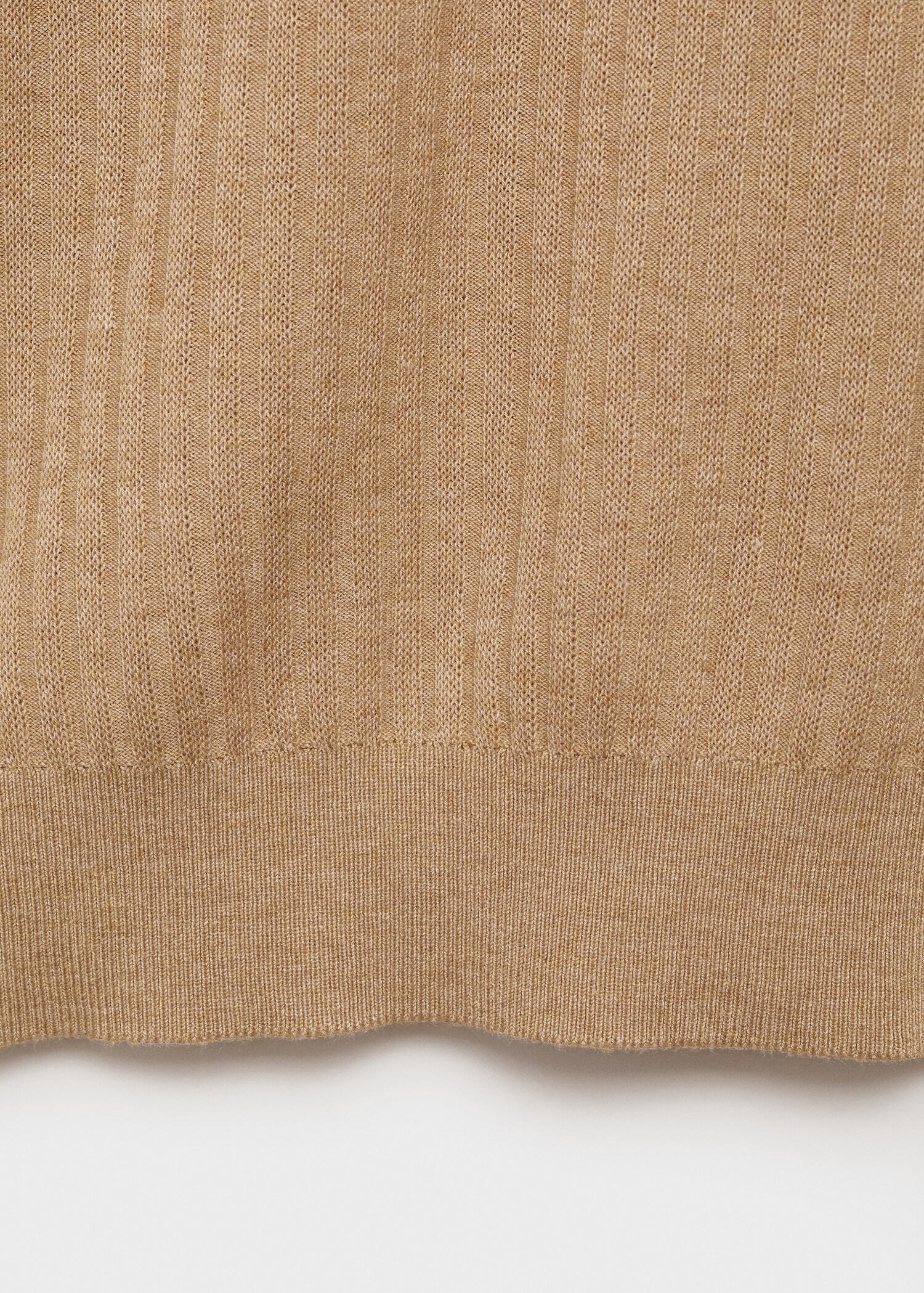 Rib-knit cotton-blend polo shirt - Details of the article 0