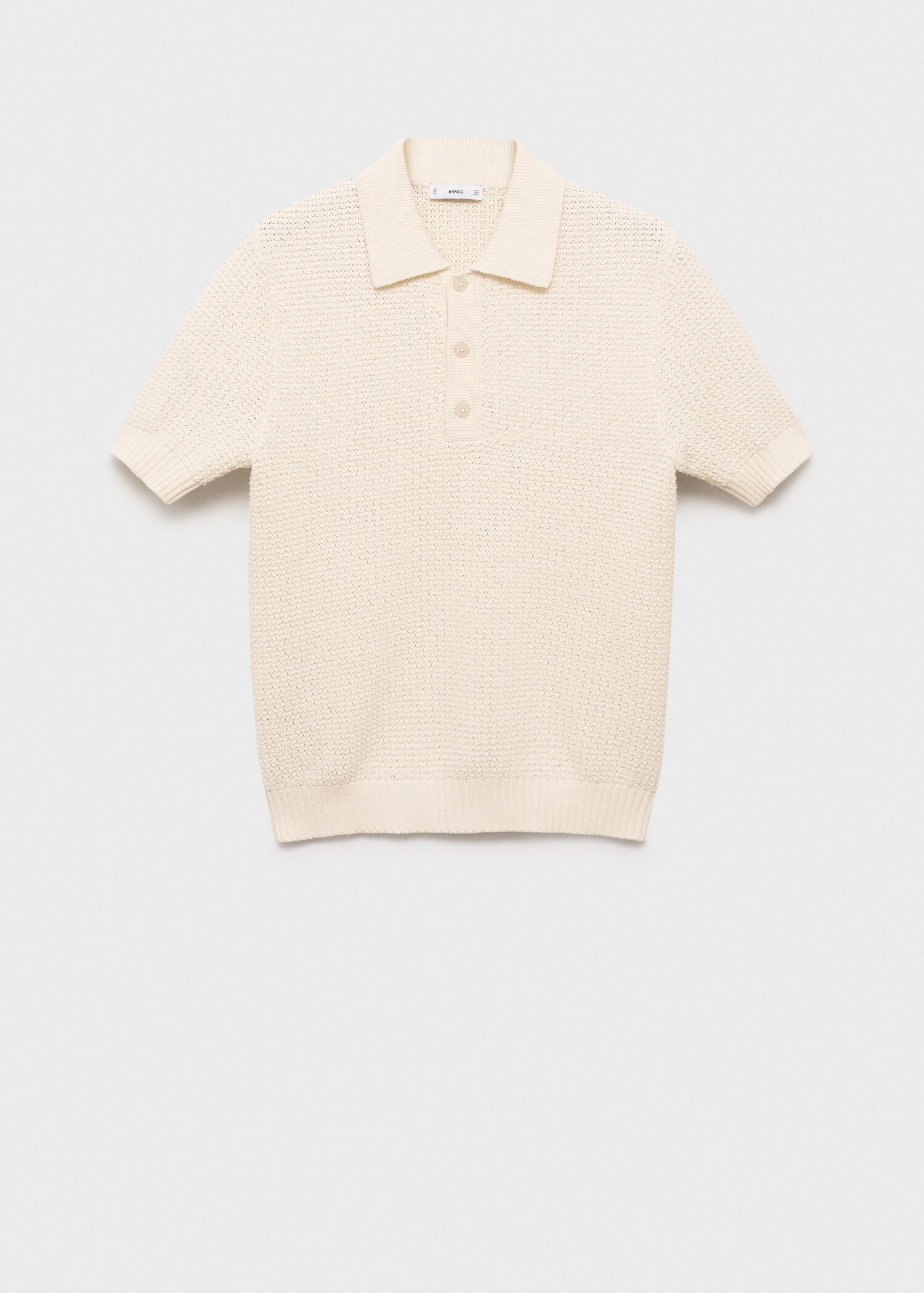 Openwork cotton knitte polo shirt - Article without model