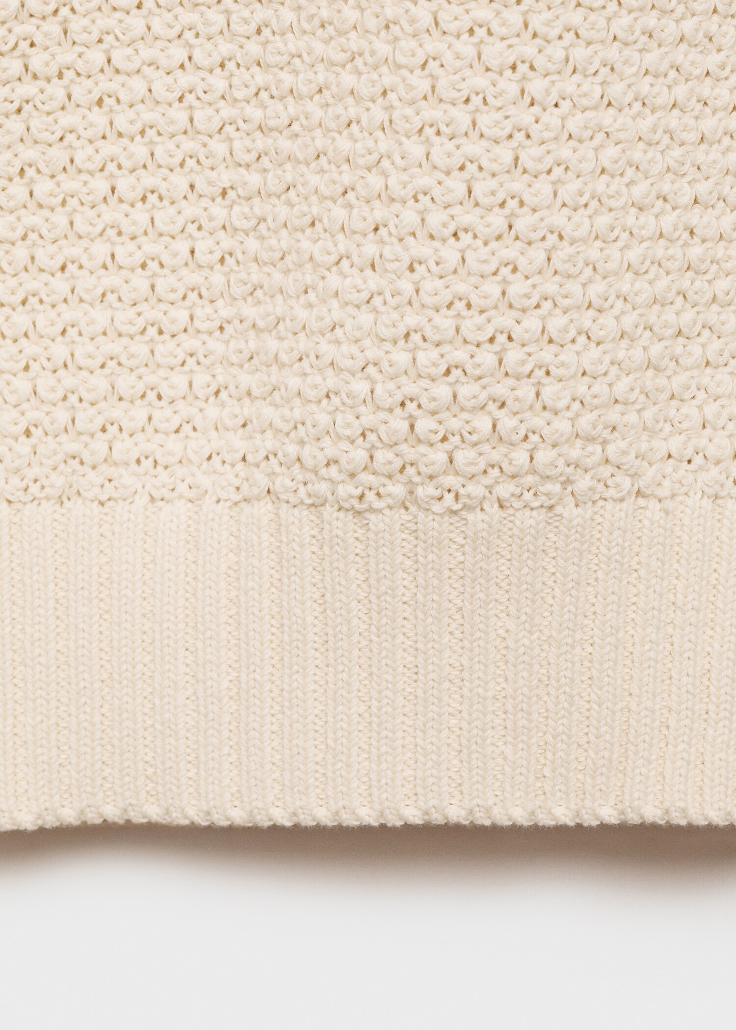 Openwork cotton knitte polo shirt - Details of the article 0