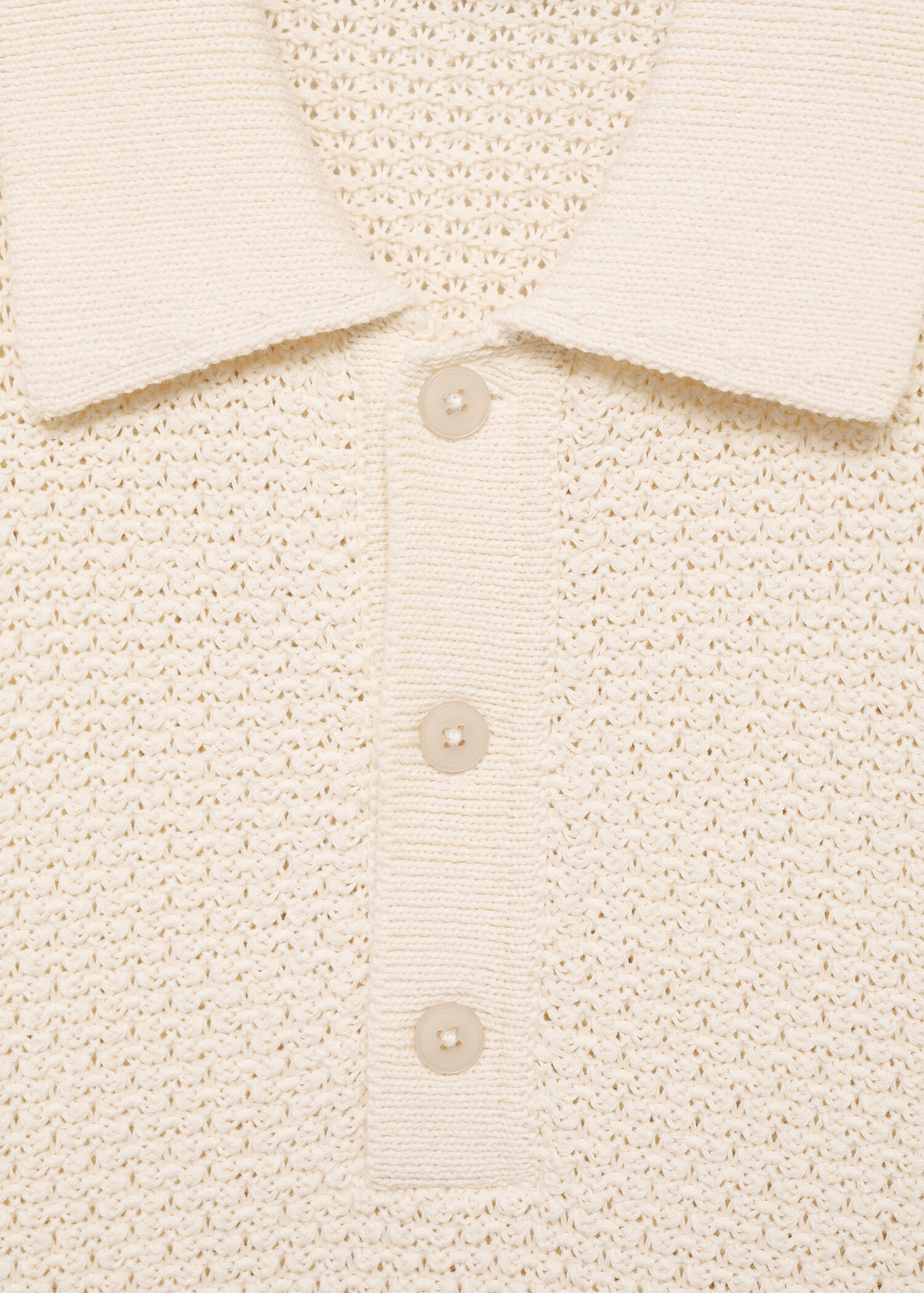 Openwork cotton knitte polo shirt - Details of the article 8