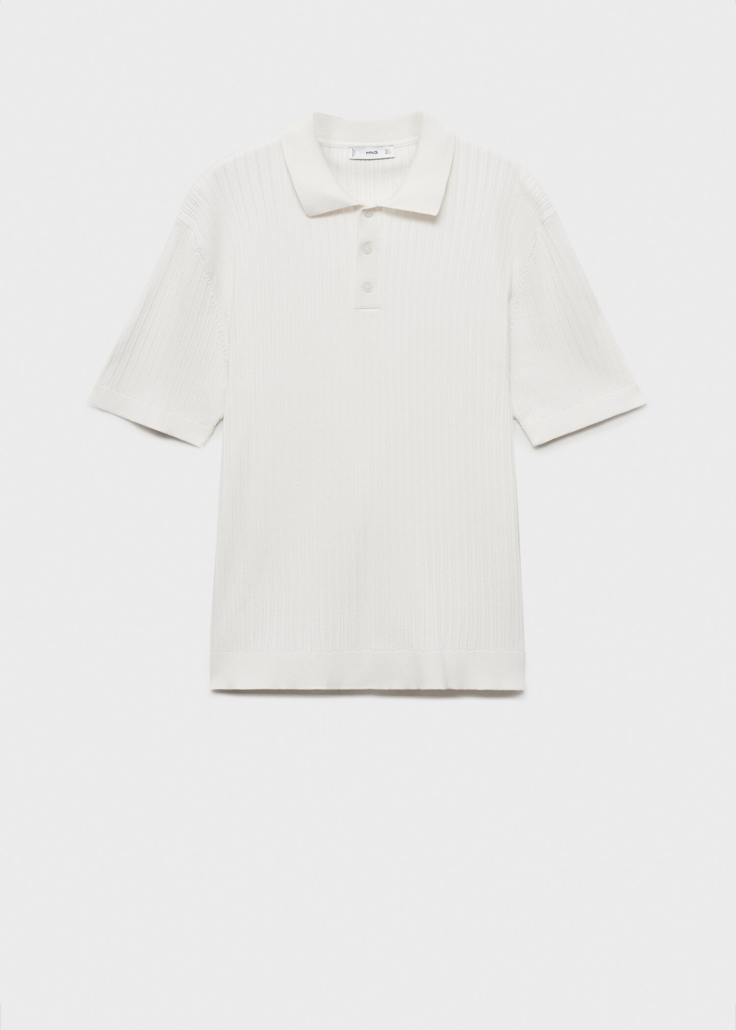 Geripptes Feinstrick-Poloshirt aus Baumwolle - Artikel ohne Model