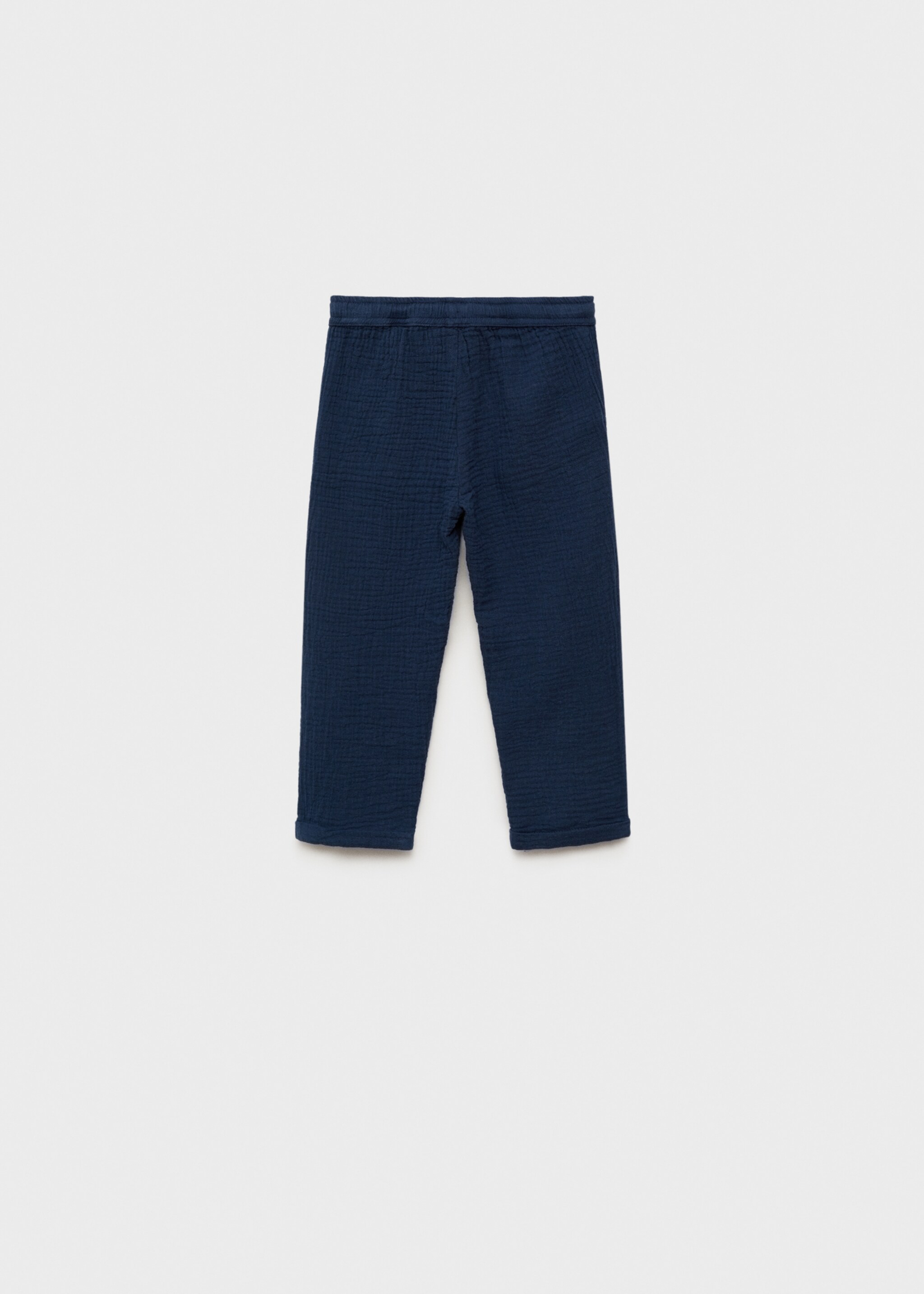 Pantalón recto algodón - Reverso del artículo, Azul marino oscuro. Ref: 87035942-00.