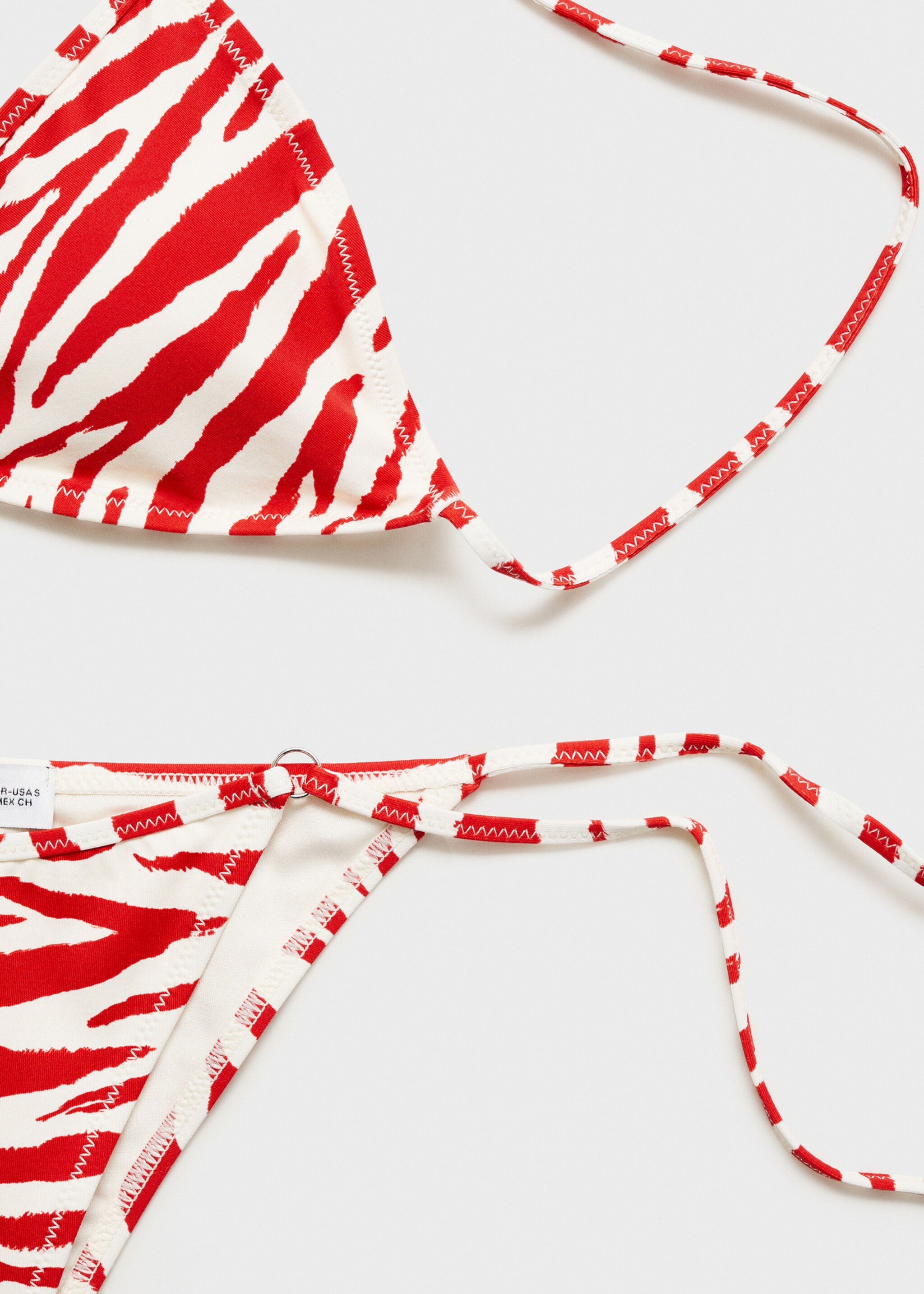 Majtki bikini wiązane zebra - Szczegóły artykułu 8, Czerwony. Ref: 87035948-00.