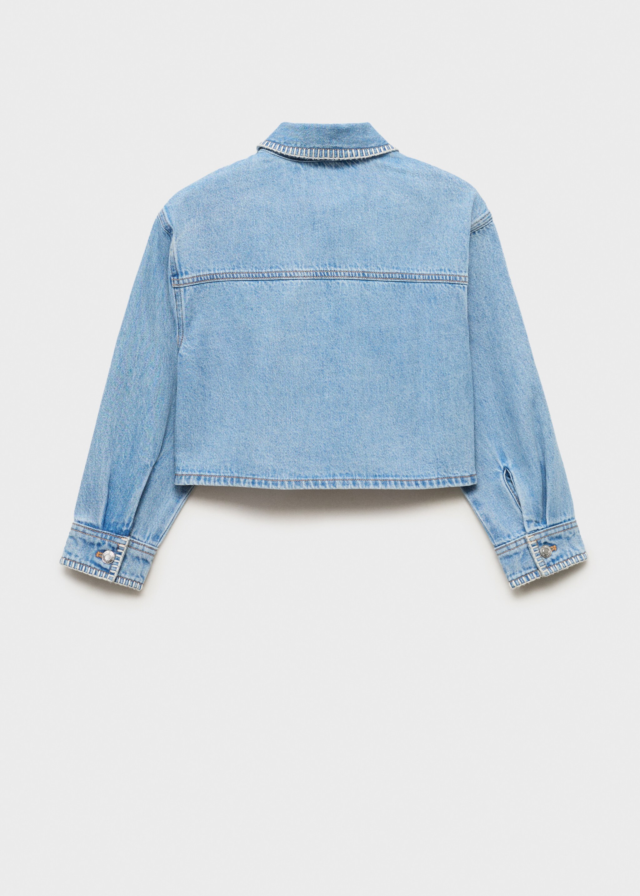 Crop spijkerjack - Achterkant van het artikel, Middenblauw. Ref: 87035949-00.