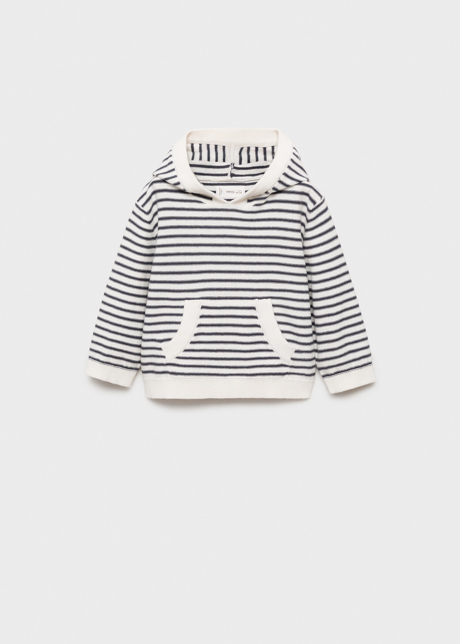Striped hooded knit sweater - Article without model