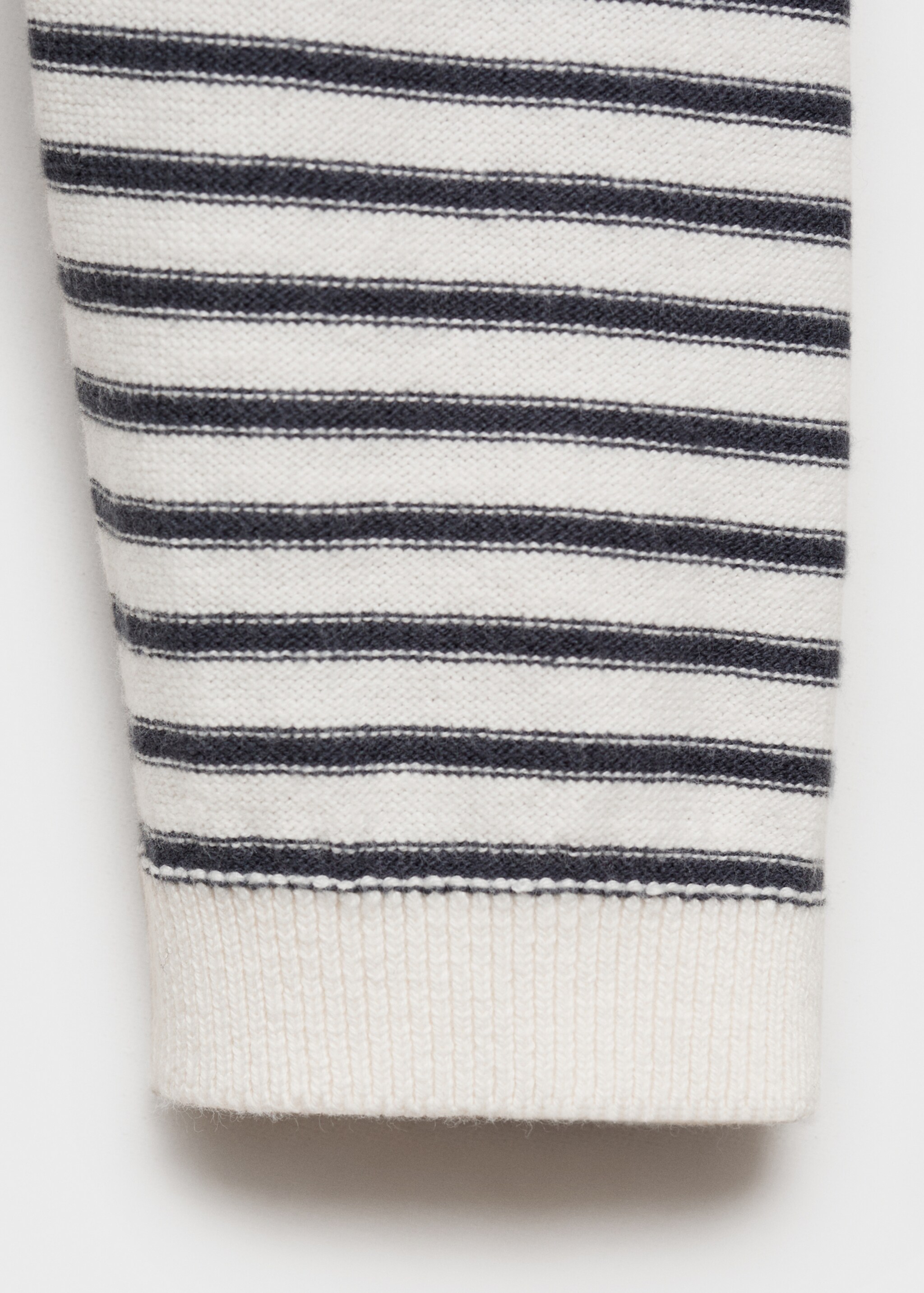 Striped hooded knit sweater - Details of the article 0, Charcoal. Ref: 87035950-00.