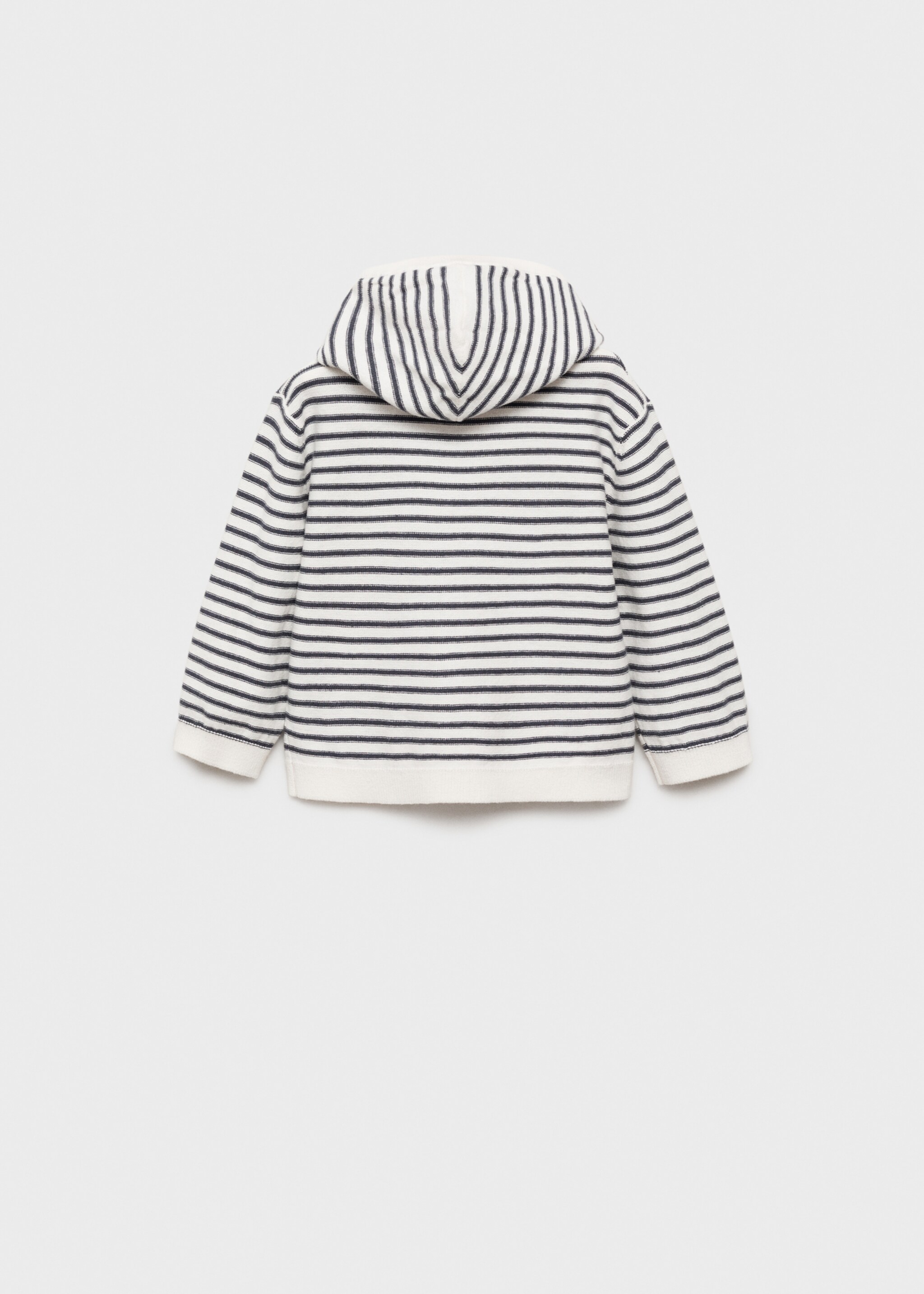 Striped hooded knit sweater - Reverse of the article, Charcoal. Ref: 87035950-00.