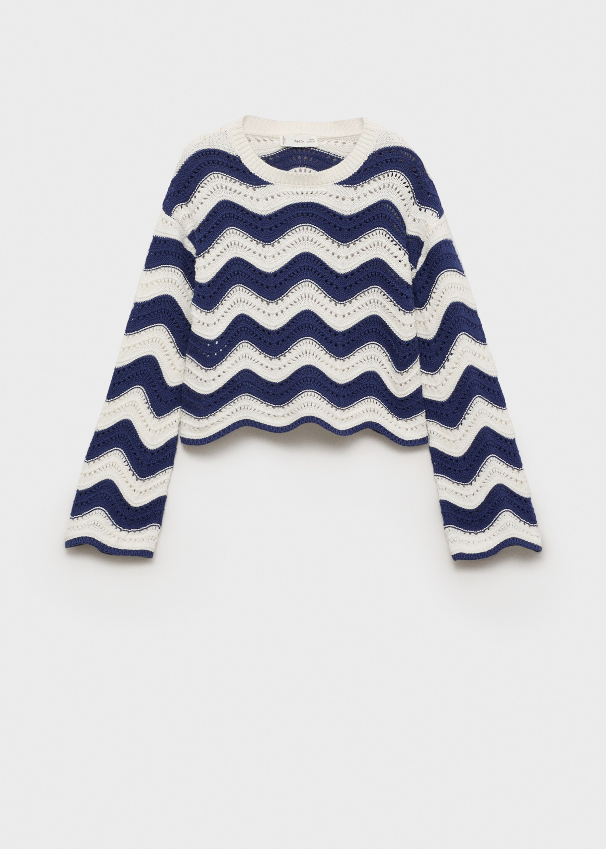 Zigzag openwork knitted sweater - Article without model, Ink Blue. Ref: 87035951-00.