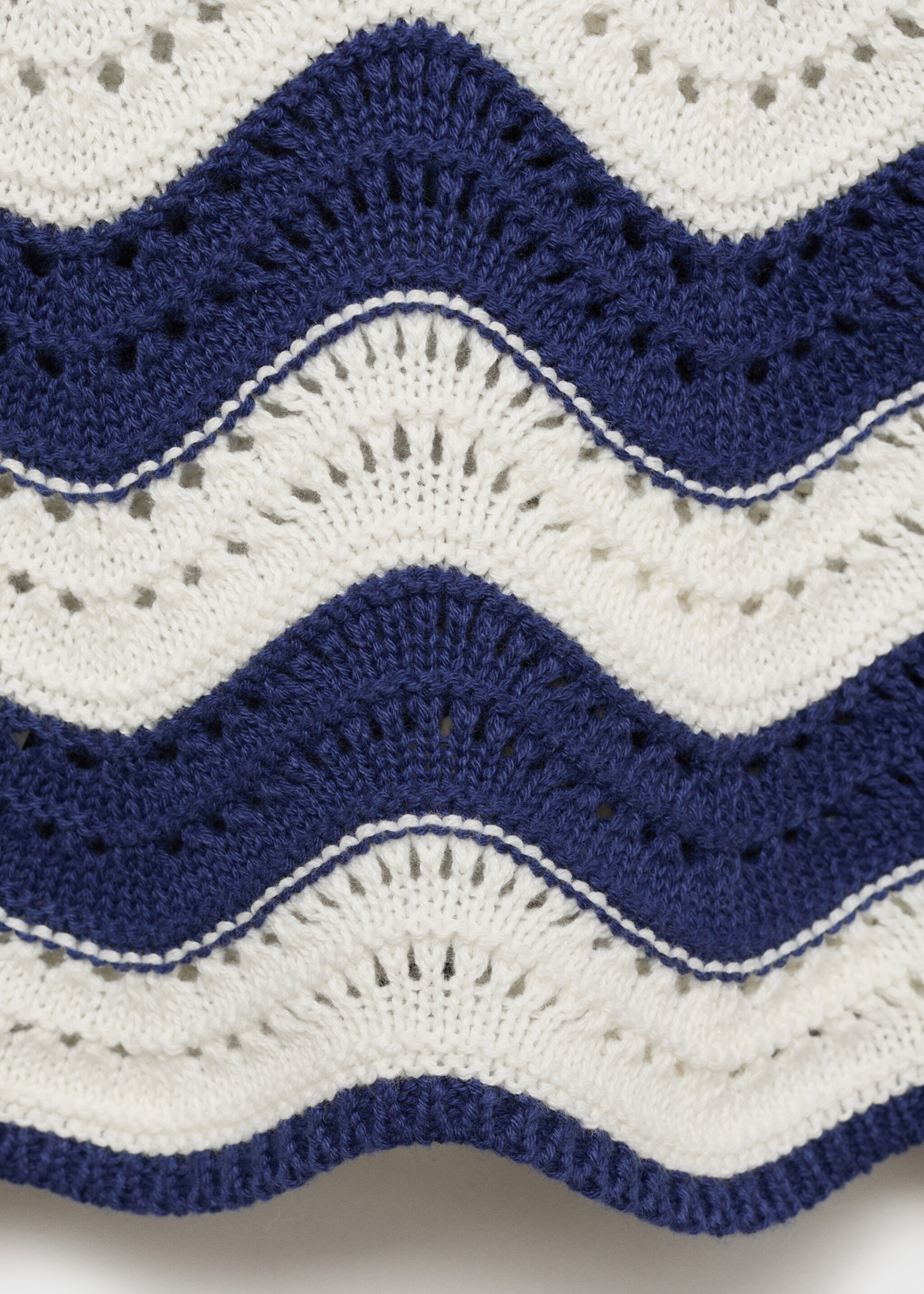 Zigzag openwork knitted sweater - Details of the article 0, Ink Blue. Ref: 87035951-00.