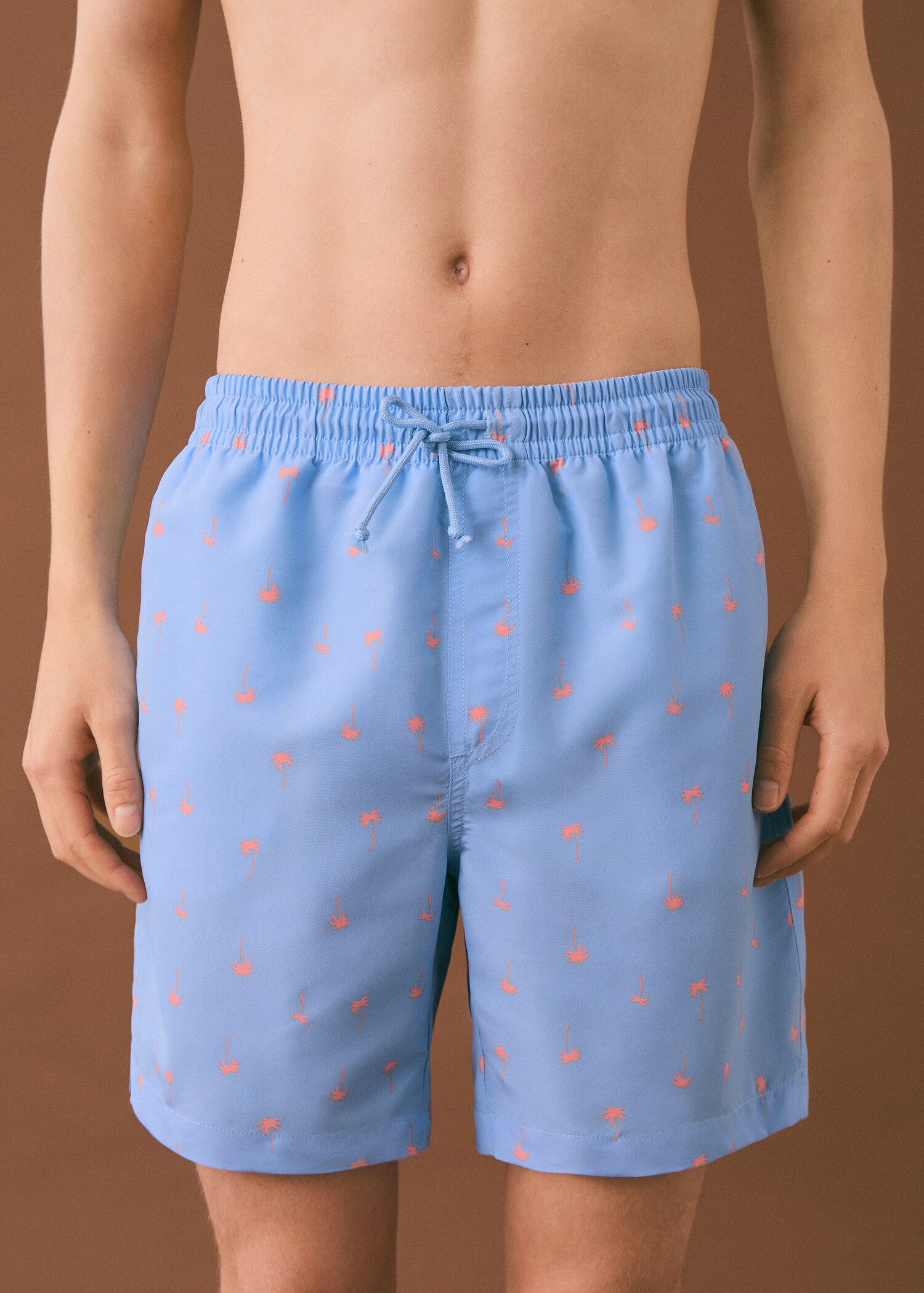 Palm trees print swimsuit trunks - Details of the article 1