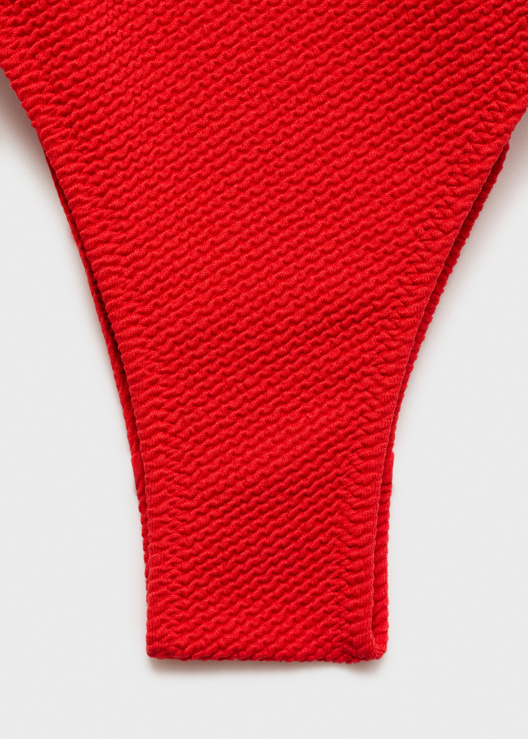 Ribbed knit straps swimsuit - Details of the article 0, Red. Ref: 87035956-00.
