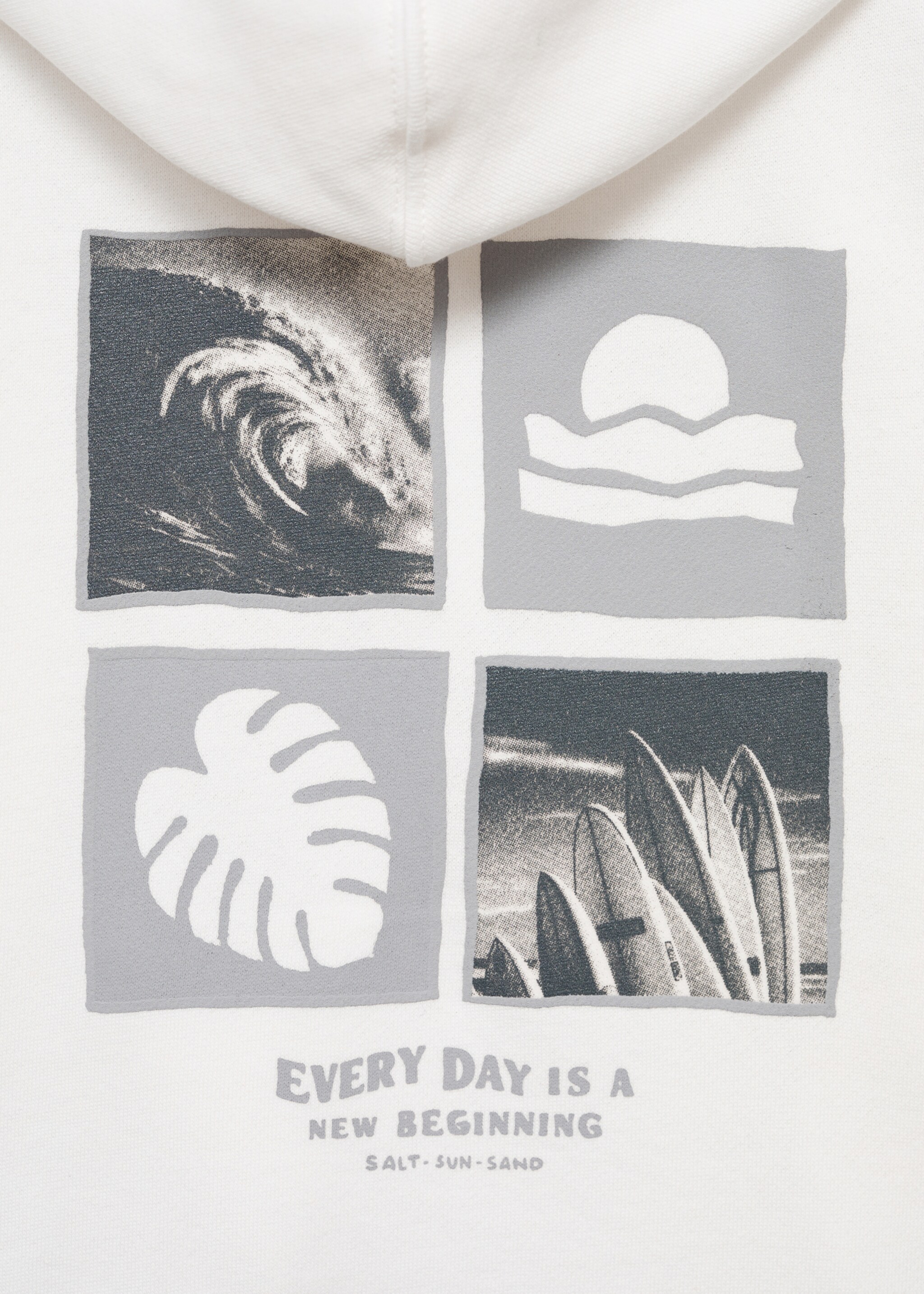 Baumwoll-Sweatshirt mit aufgedrucktem Schriftzug - Detail des Artikels 8, Cremeweiß. Ref: 87035965-00.