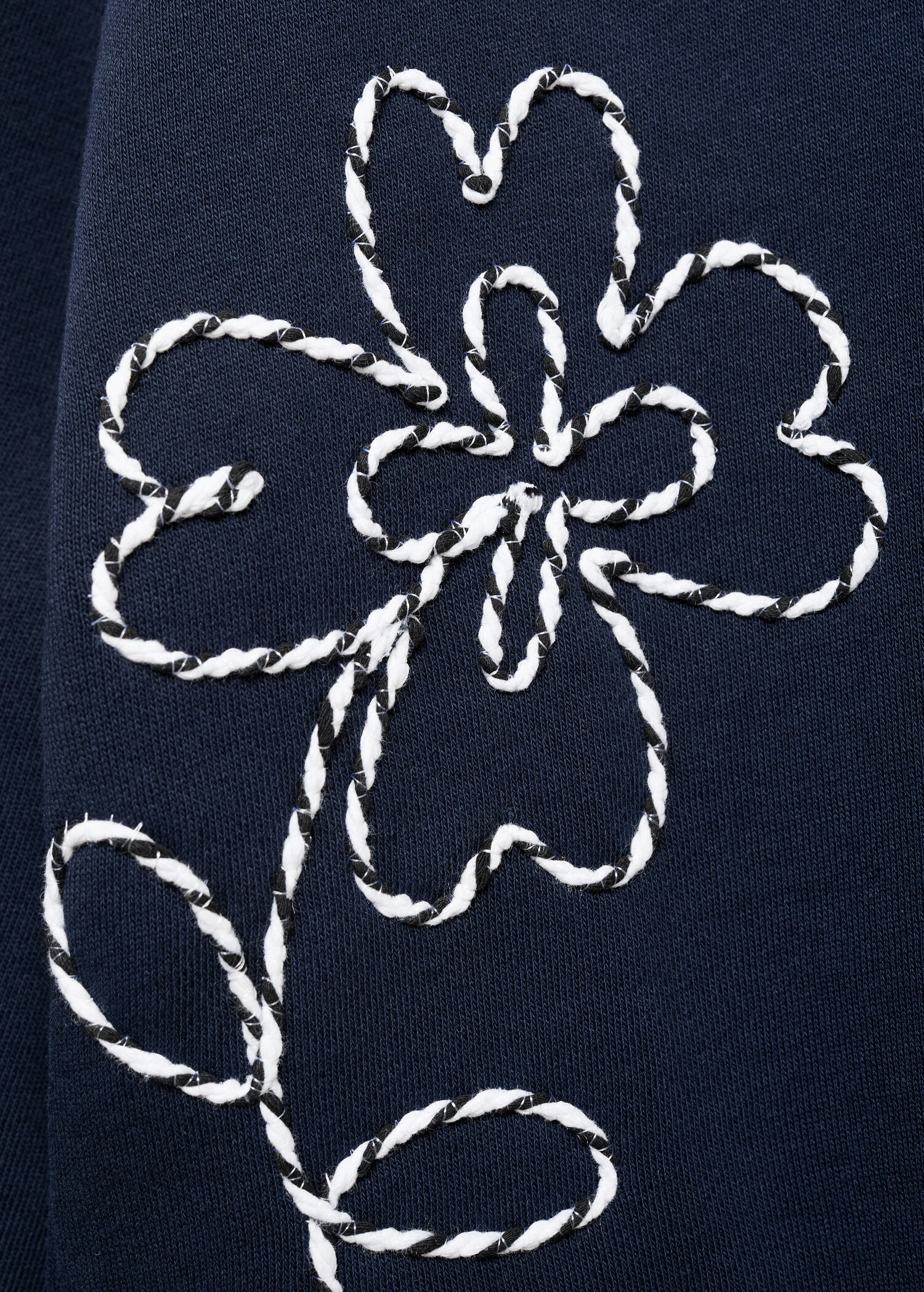 Sweat-shirt coton fleurs brodées - Détail de l'article 8