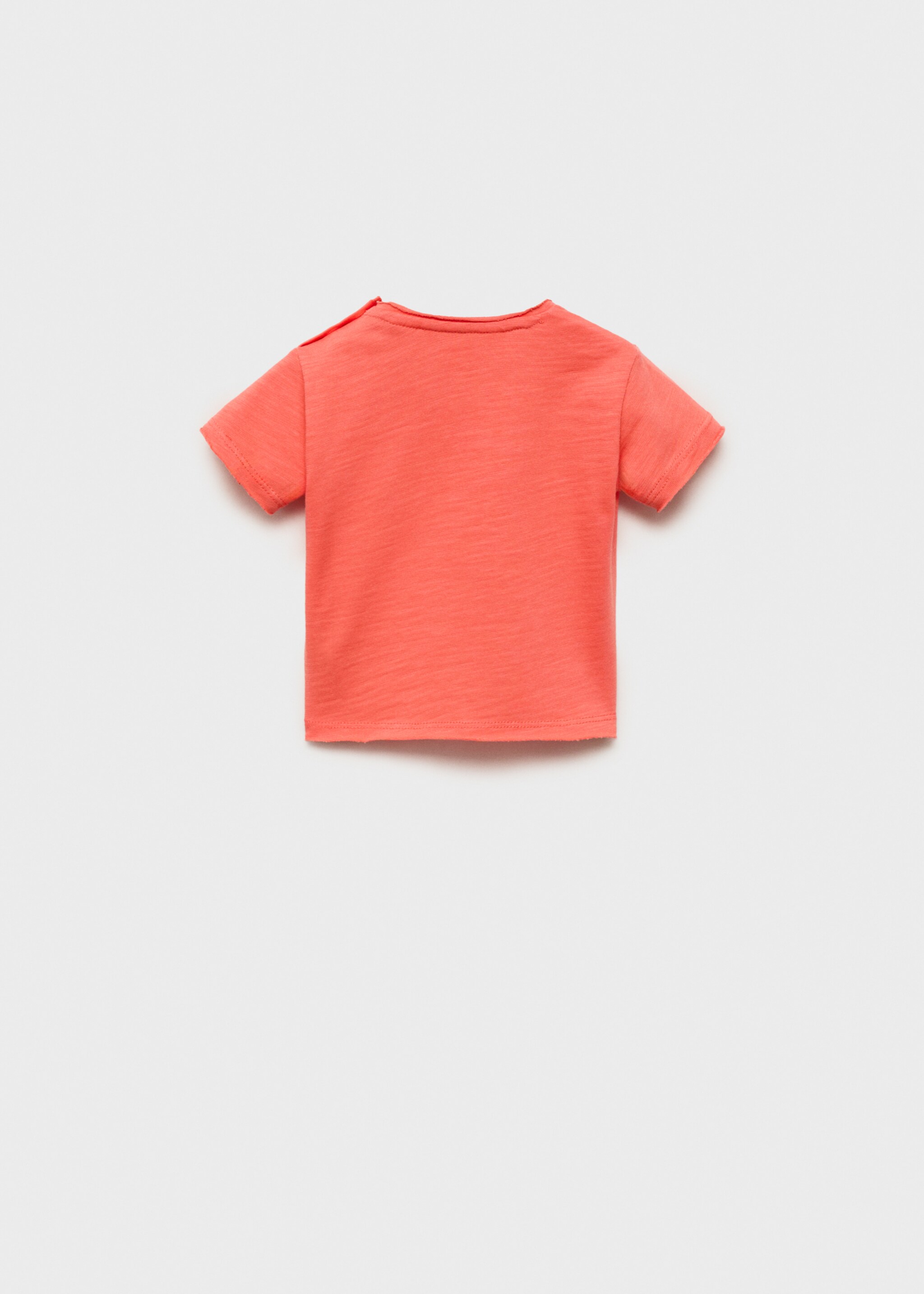 Printed cotton-blend t-shirt - Reverse of the article, Coral Red. Ref: 87035975-00.