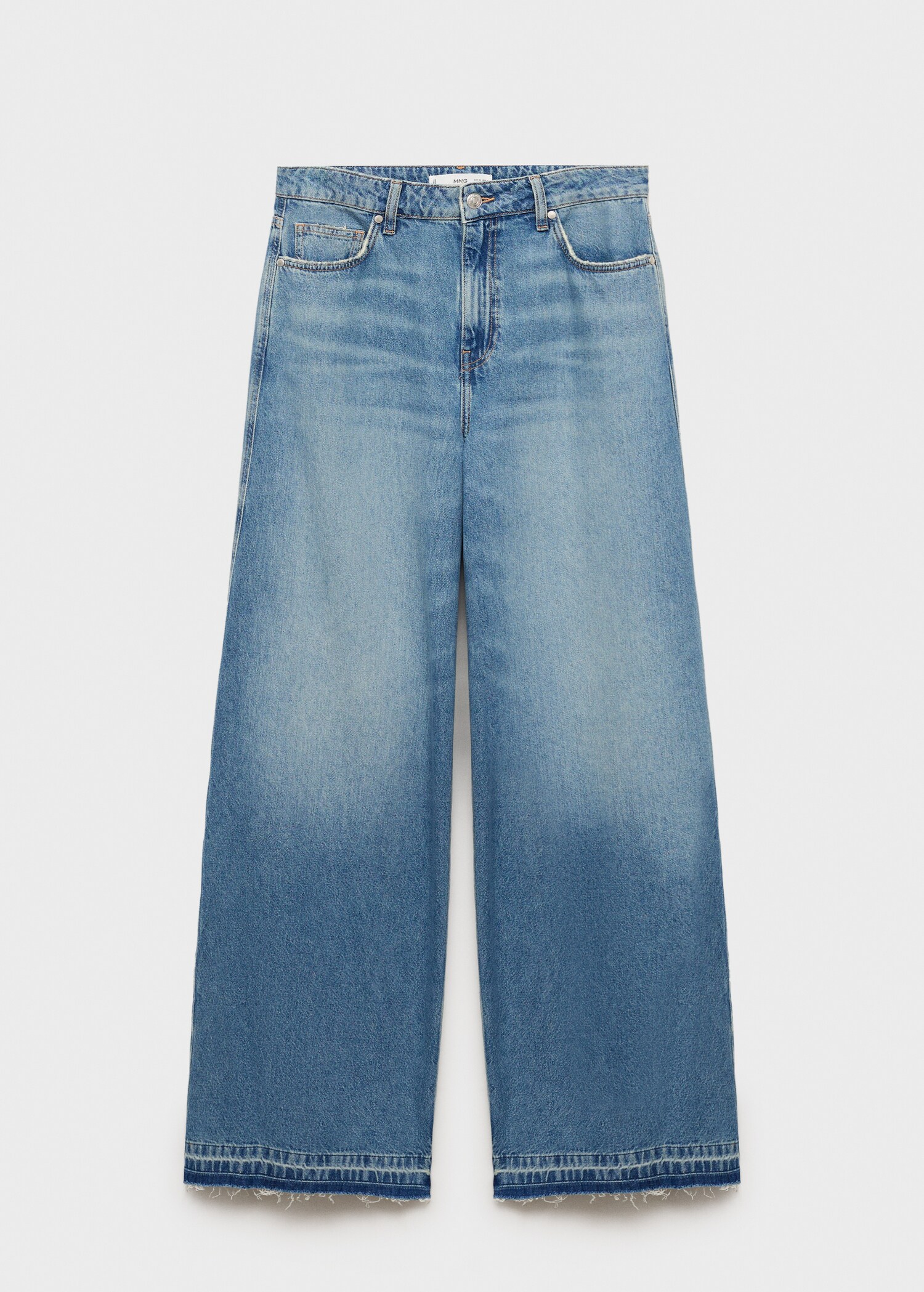 Wide-leg jeans with frayed hem - Article without model