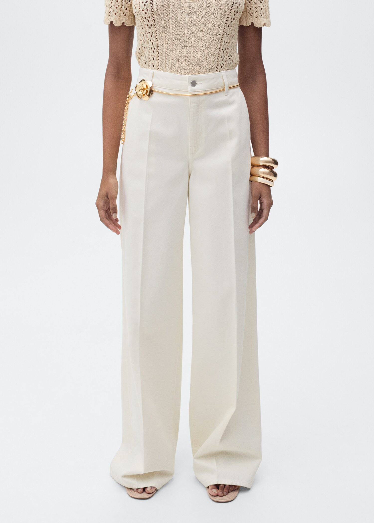 High-waisted wide leg jeans - Medium plane