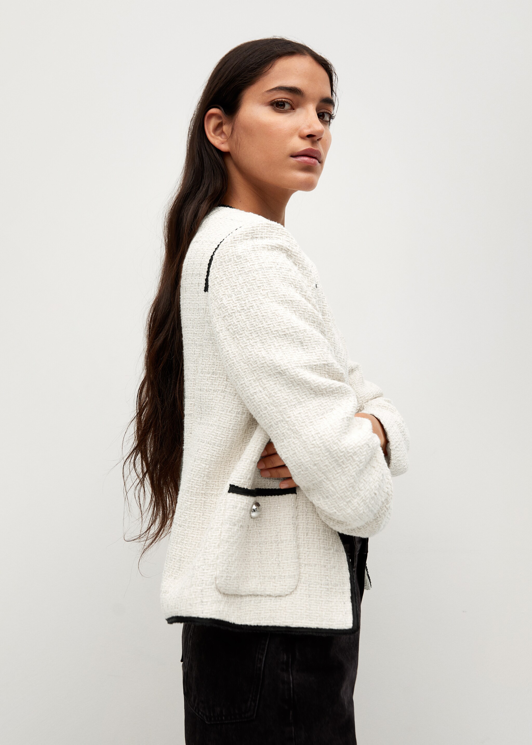Chaqueta tweed bolsillos - Detalle del artículo 1