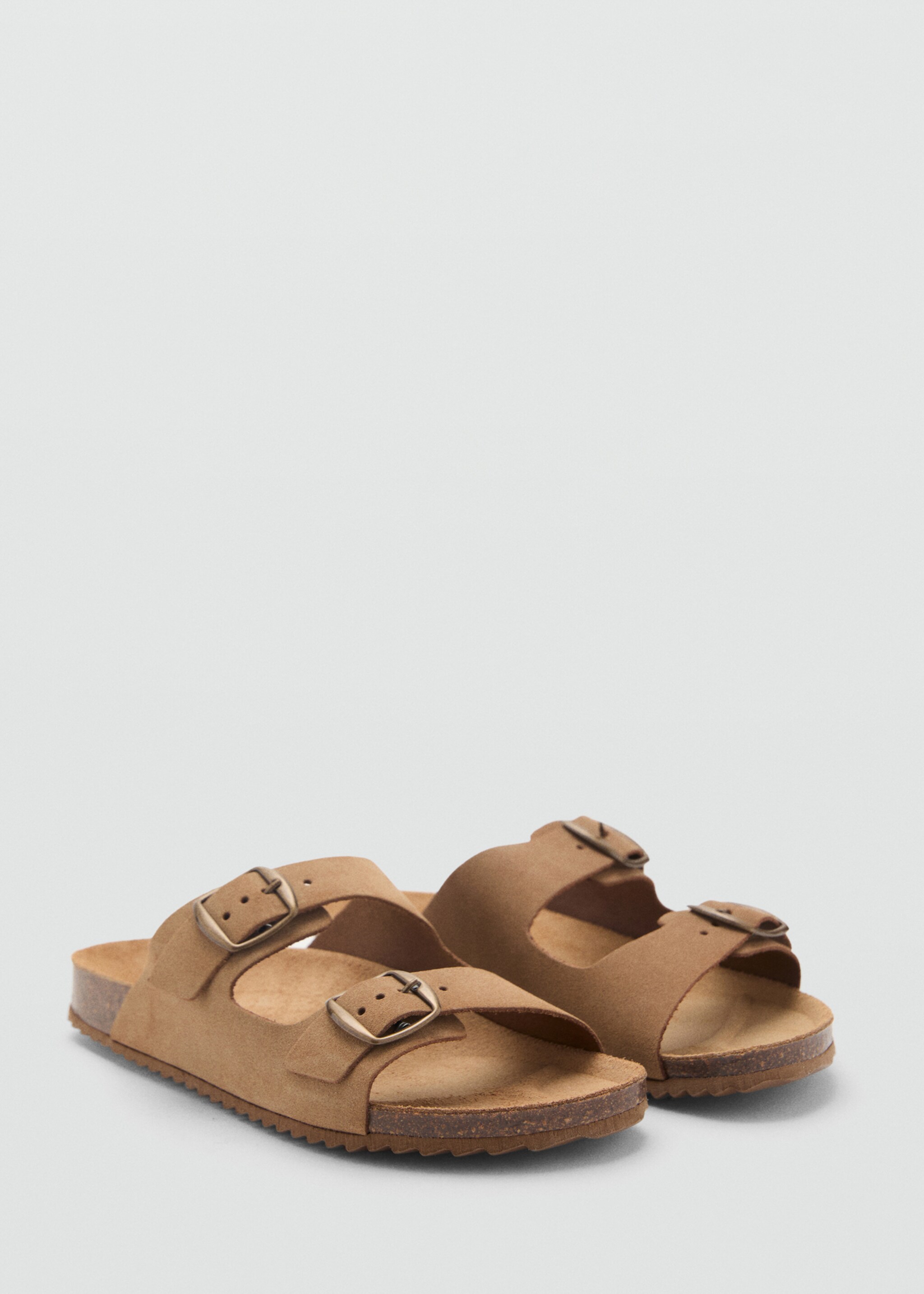 Buckle leather sandals - Medium plane, Medium Brown. Ref: 87036342-00.