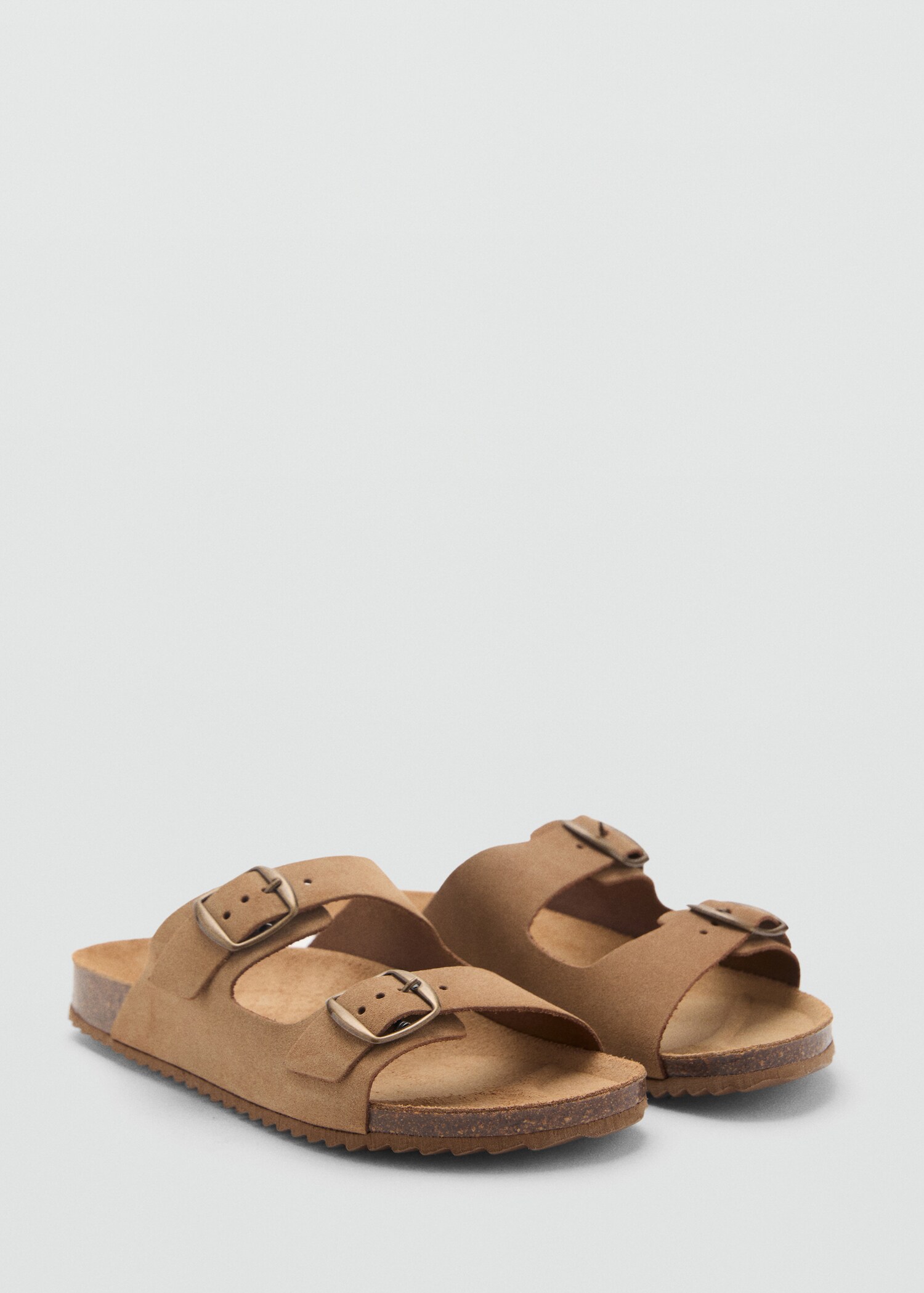 Buckle leather sandals - Medium plane