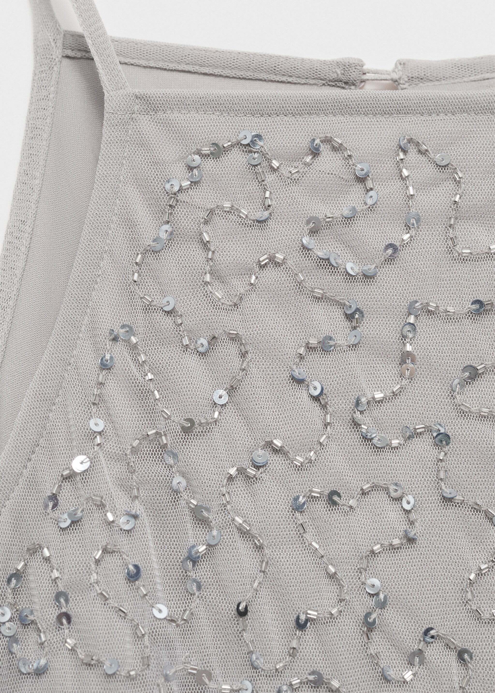 Vestit tul cristalls - Detall de l'article 0, Platejat. Ref: 87036360-00.