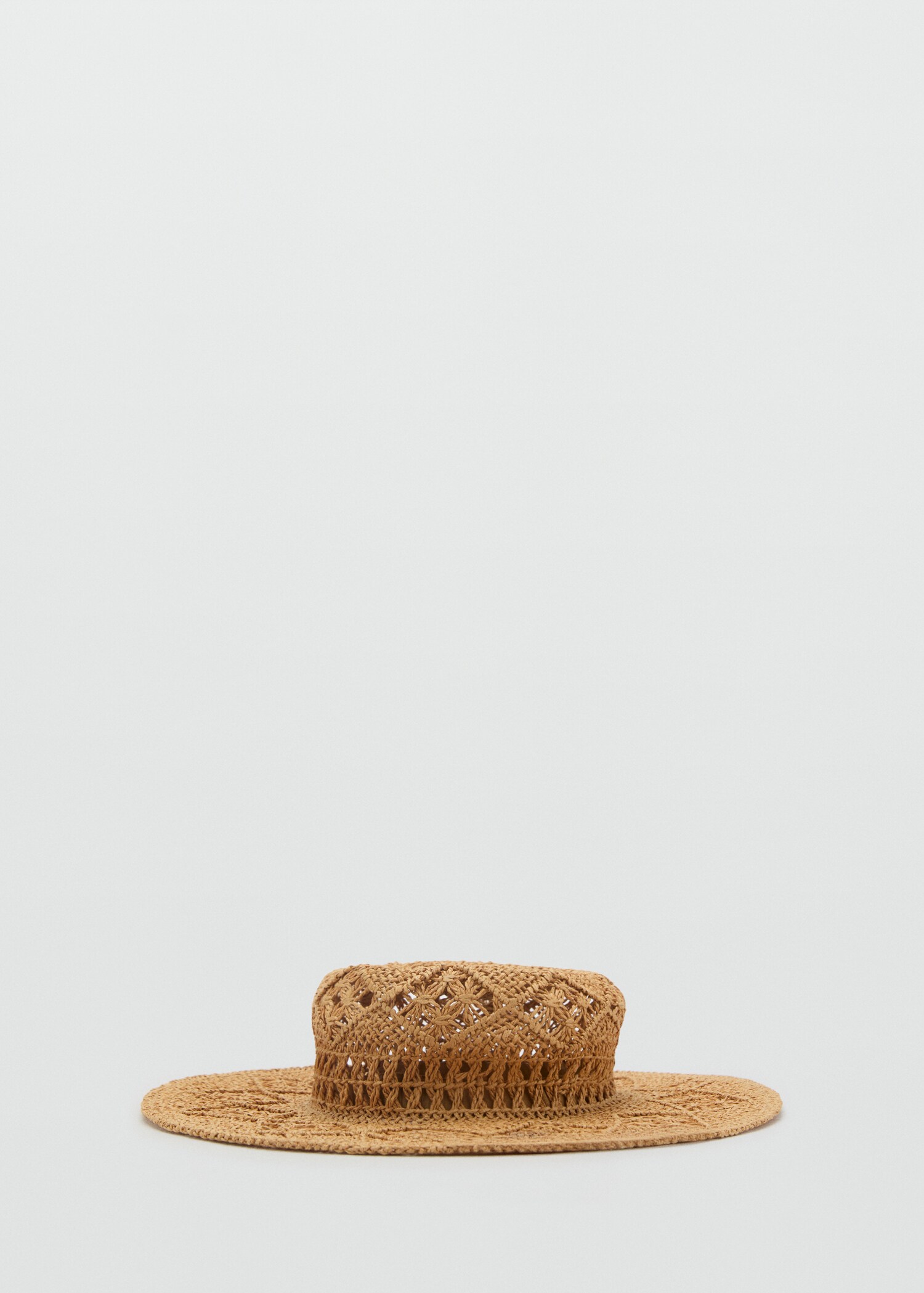 Natural fibre hat with openwork details - Article without model