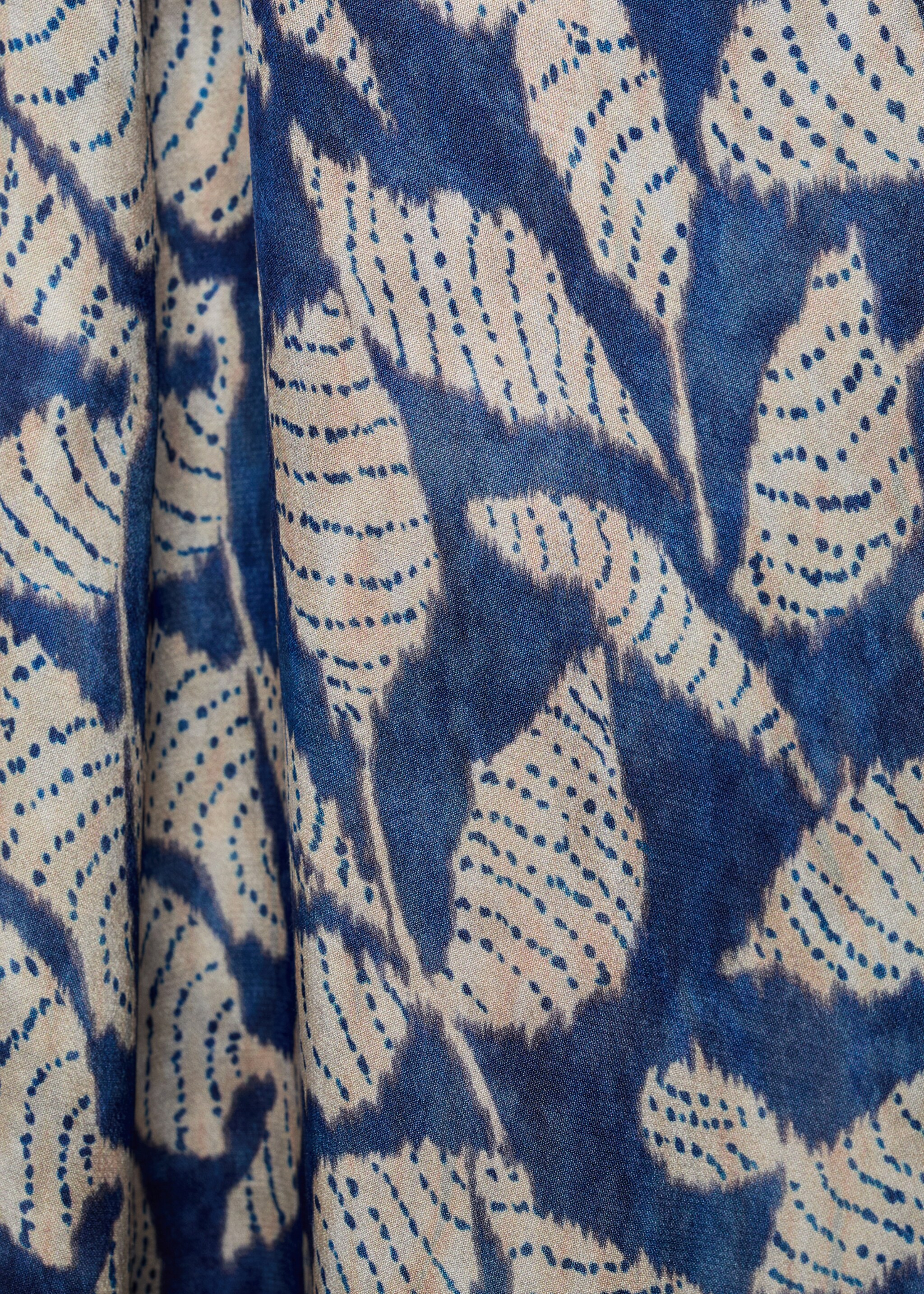 Printed asymmetrical dress - Details of the article 0, Dark Navy. Ref: 87036369-00.