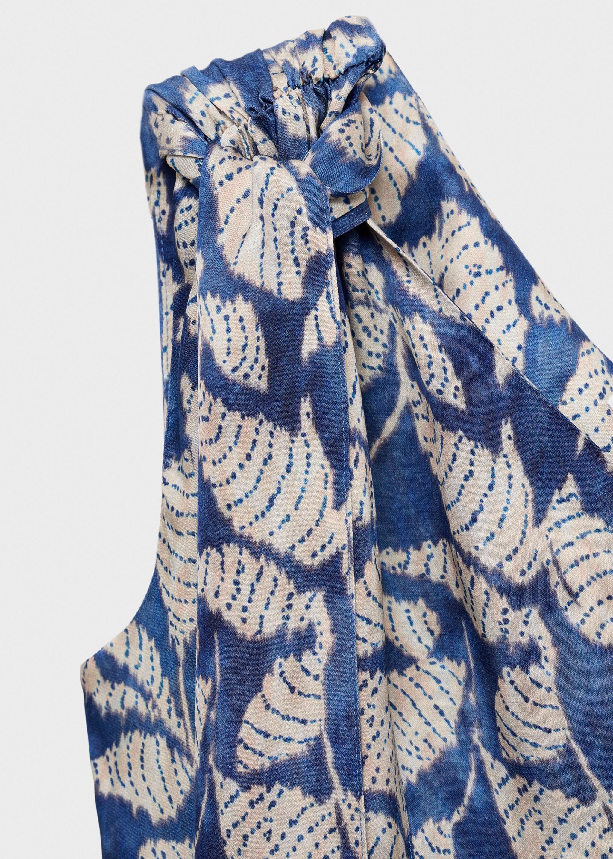 Printed asymmetrical dress - Details of the article 8, Dark Navy. Ref: 87036369-00.