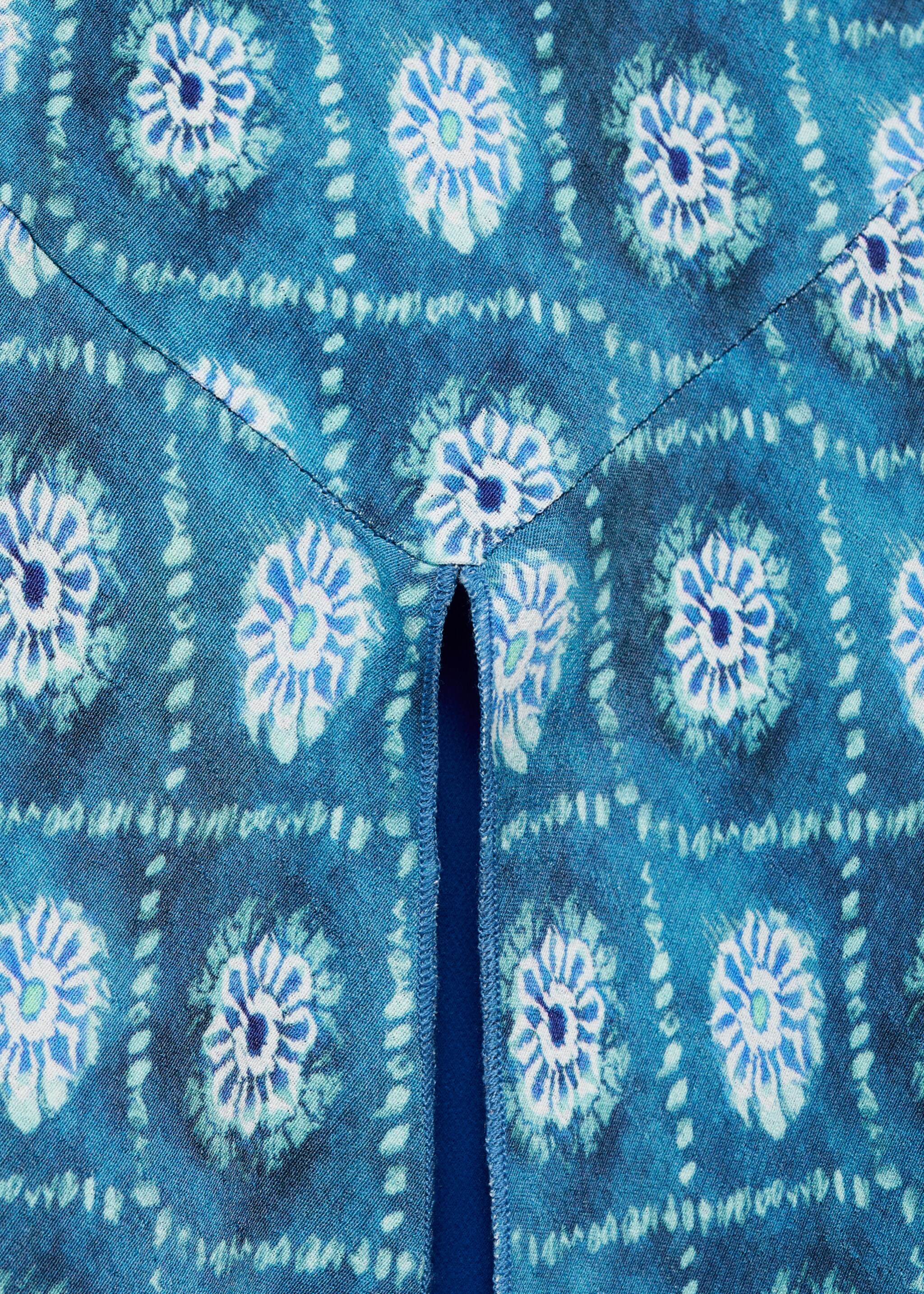 Vestit estampat coll halter - Detall de l'article 0, Blau petroli. Ref: 87036370-00.