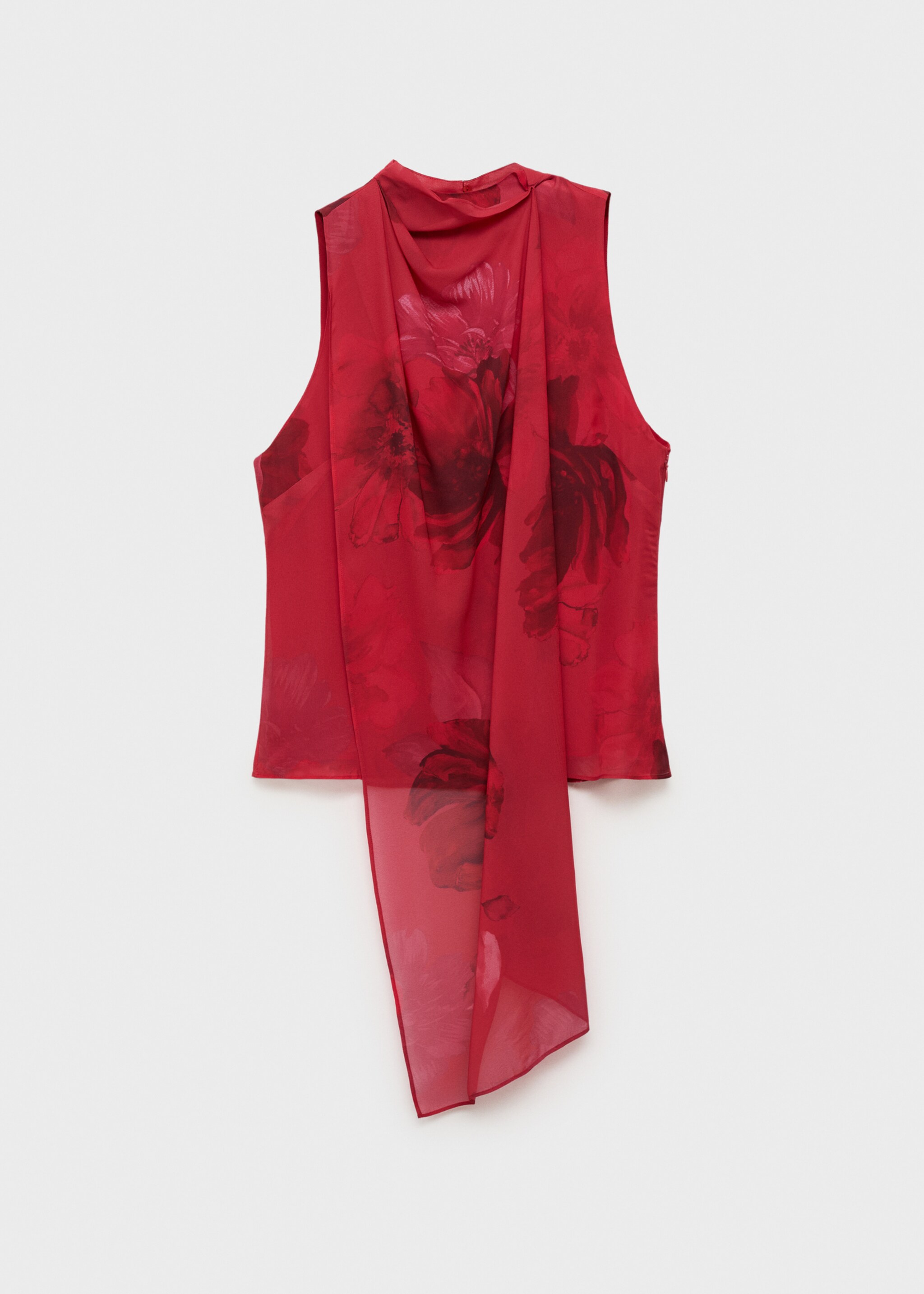 Floral blouse with scarf - Article without model, Red. Ref: 87036373-00.
