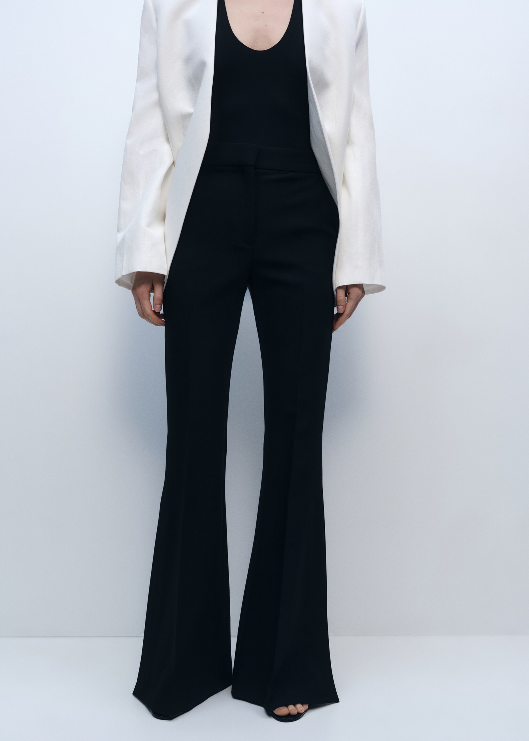 Maxi wide leg suit pants - Medium plane, Black. Ref: 87036375-00.