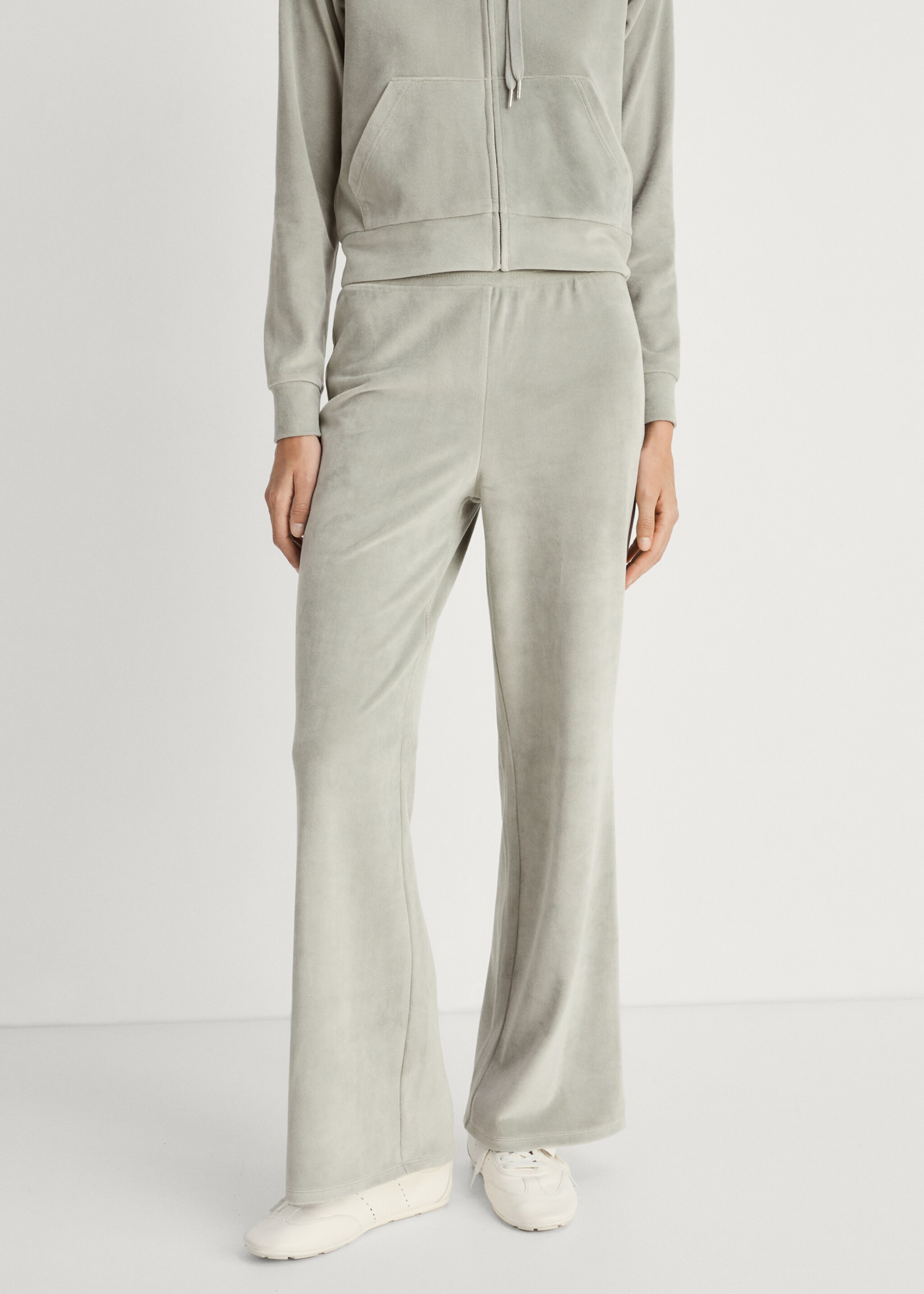 Soft-touch velour trousers - Medium plane, Aqua Green. Ref: 87036710-00.